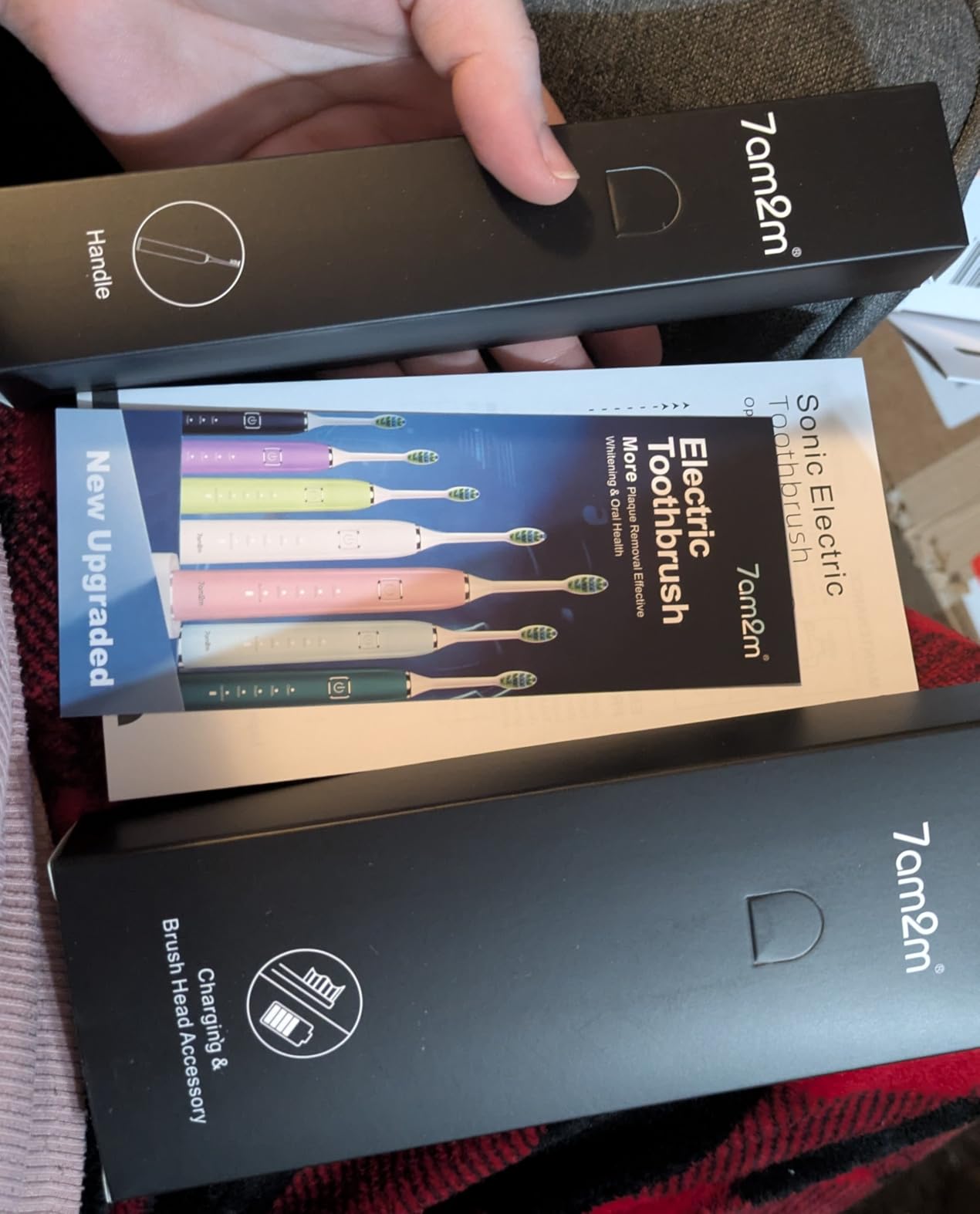 7AM2M Sonic Electric Toothbrush for Adults and Kids - High Power Rechargeable Toothbrushes with 8 Brush Heads, 5 Adjustable Modes, Built-in 2-Minute Smart Timer, 4 Hours Fast Charge for 30 Days (Pink) customer photo 1