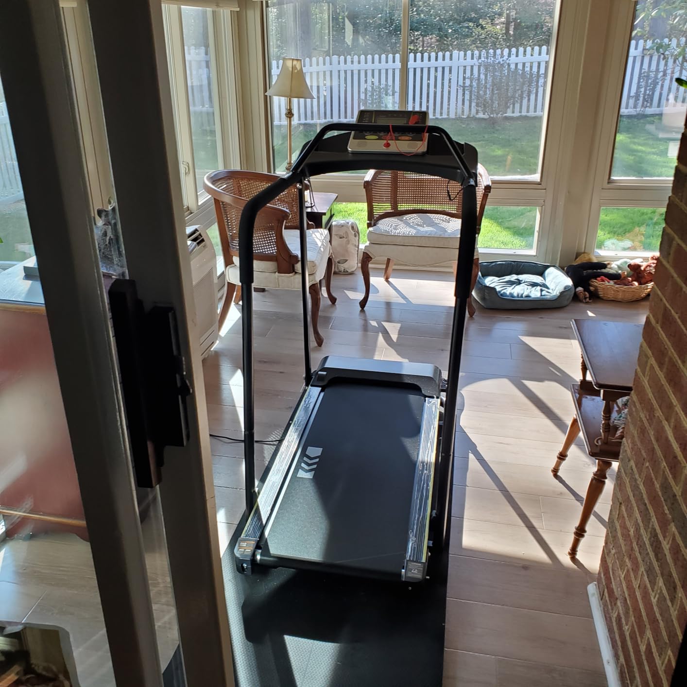 Redliro Walking Treadmill for Seniors with Long Handrails - 0.3 MPH Slow Start, 300 lb Capacity Recovery Foldable Treadmill for Home, 0-2% Incline Fully Flat, Auto Lubrication customer photo 1