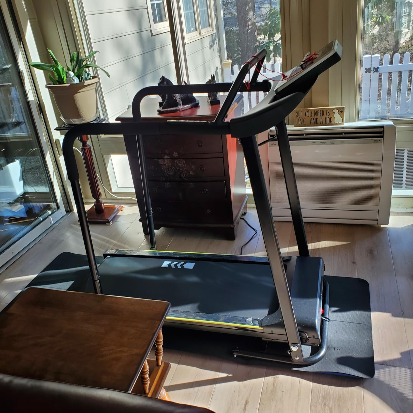 Redliro Walking Treadmill for Seniors with Long Handrails - 0.3 MPH Slow Start, 300 lb Capacity Recovery Foldable Treadmill for Home, 0-2% Incline Fully Flat, Auto Lubrication customer photo 2