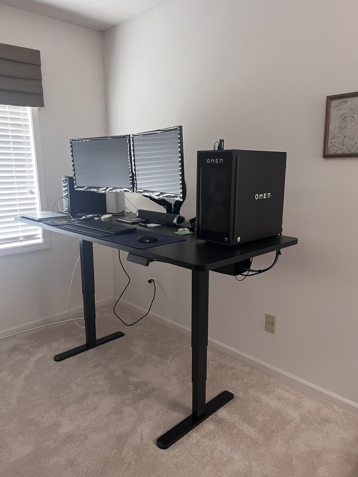 VIVO Electric 71 x 30 in Dual Motor Sit Stand Desk, Memory Height Adjustment, 2B Series, Dark Walnut Top Black Frame, DESK-KIT-2B7D customer photo 1