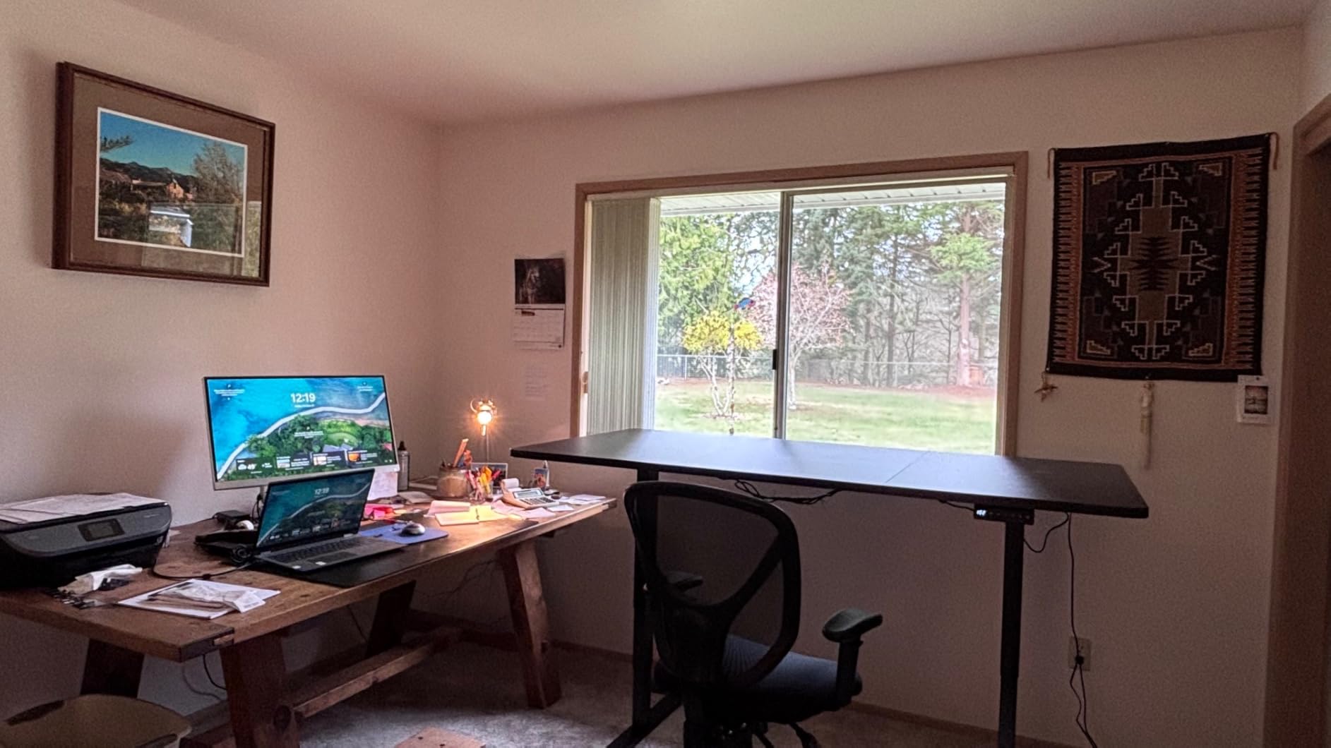 VIVO Electric 71 x 30 in Dual Motor Sit Stand Desk, Memory Height Adjustment, 2B Series, Dark Walnut Top Black Frame, DESK-KIT-2B7D customer photo 2