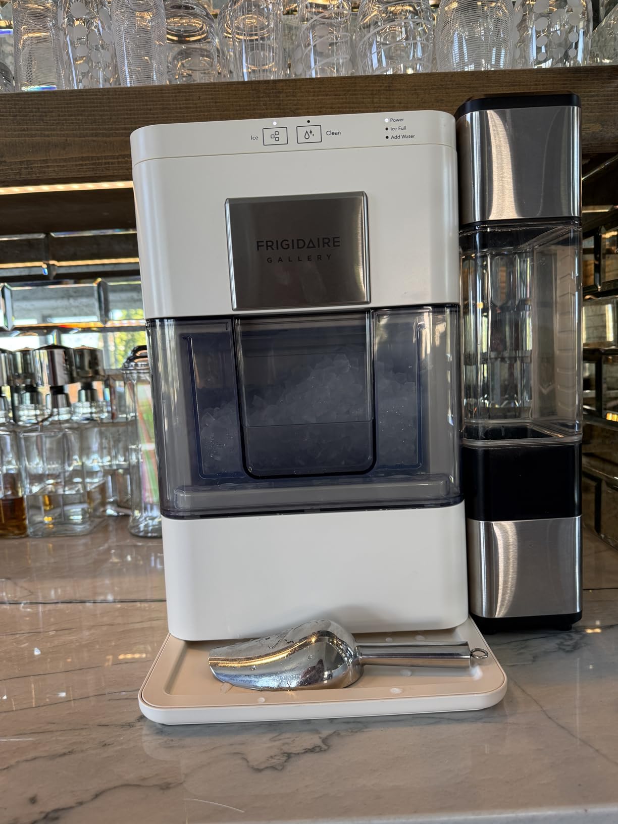 Nugget Ice Maker, Countertop Ice Machine with Transparent Window, Sonic Ice Maker with 44 lbs. Capacity, Auto Self Cleaning Ice Maker Machine, 2.0 Gen, Cream customer photo 2