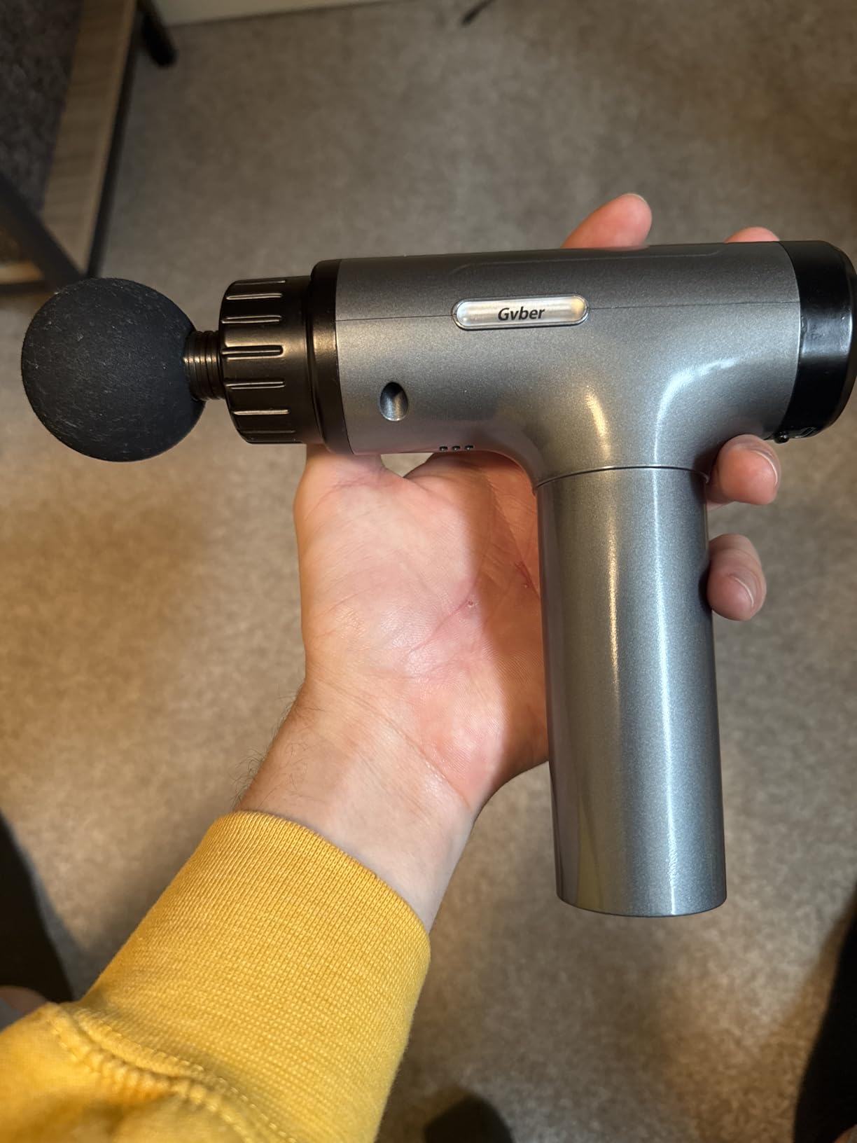 Gvber Massage Gun, Massage Gun Deep Tissue, Handheld Back Massager for Athletes, Percussion Muscle Massager with 6 Attachments & 30 Speed (Black) customer photo 1