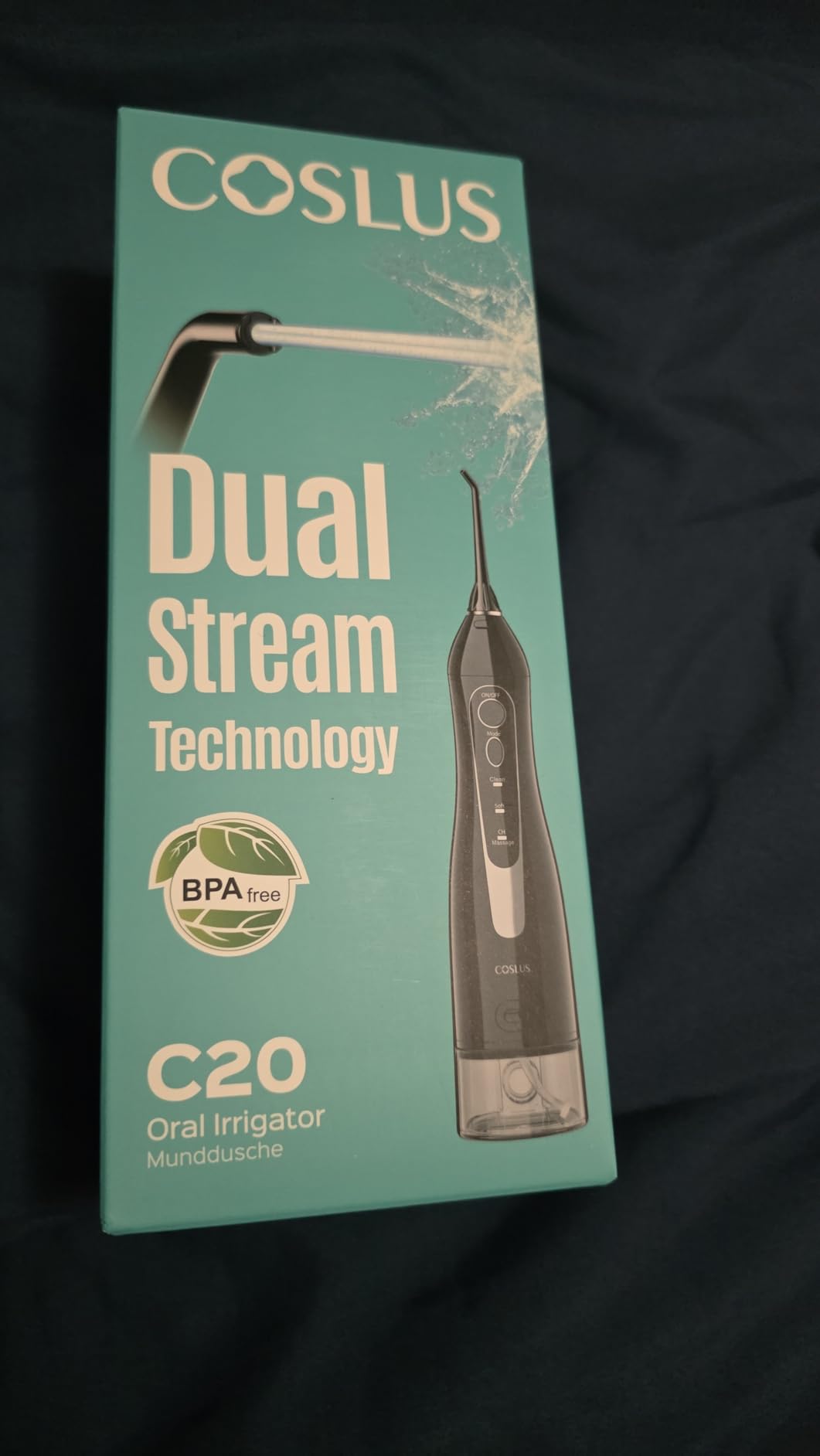 COSLUS Water Dental Flosser Teeth Pick C20: ADA Accepted, Portable Cordless Oral Irrigator 300ML Rechargeable Travel Irrigation Cleaner IPX7 Waterproof Electric Flossing Machine for Teeth, Black customer photo 1