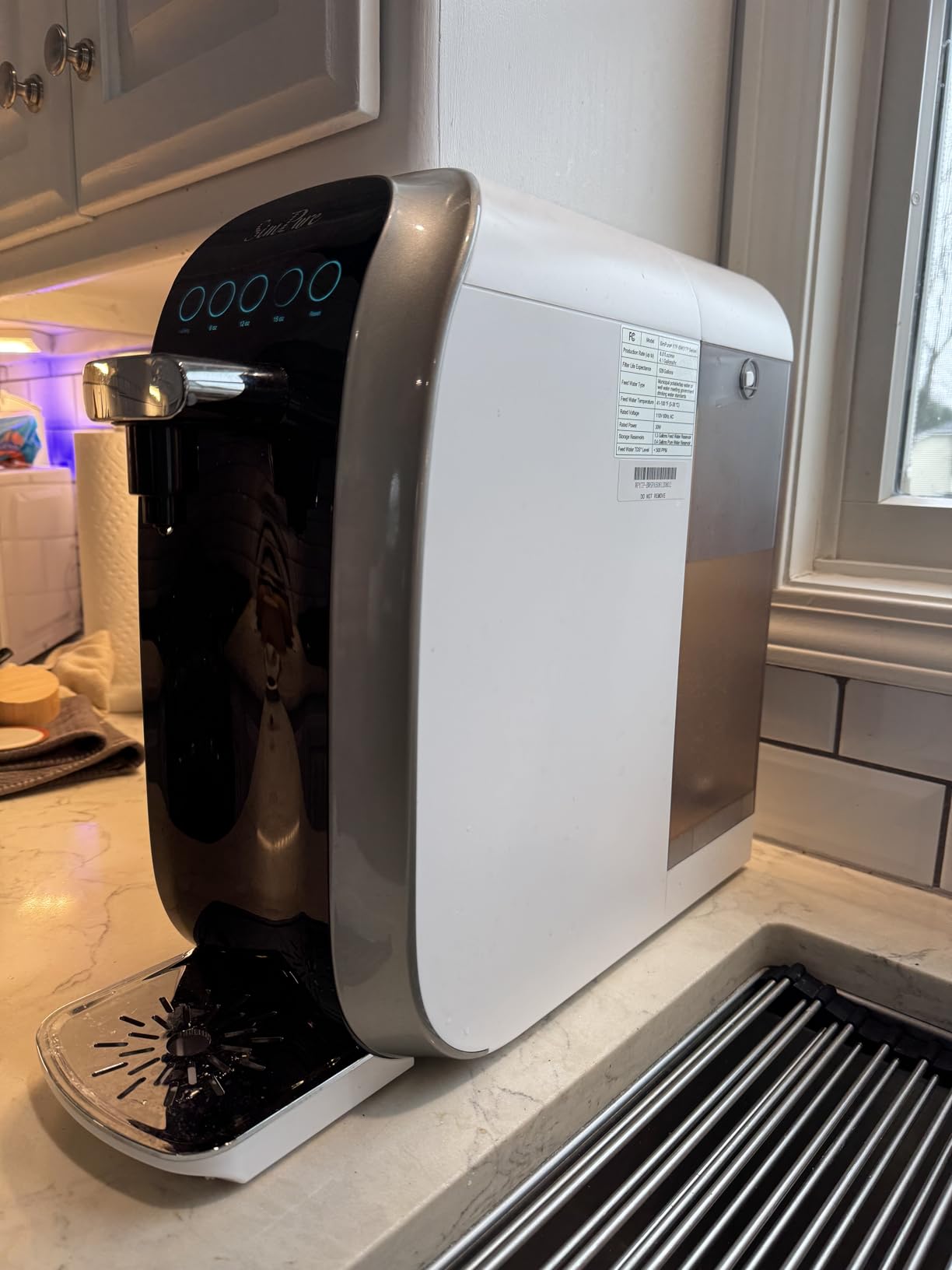 SimPure Y7P-BW UV Countertop Reverse Osmosis Water Filter, NSF/ANSI 58 Certified, 5 Stage RO Water Filtration System, Water Purifier for Home, No Installation, 4:1 Pure to Drain, Classic Pure Taste customer photo 2