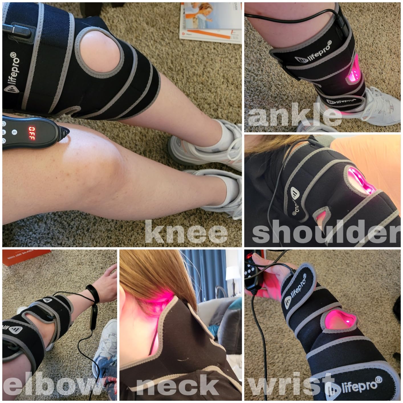 LifePro - Red Light Therapy for Knee Brace - Portable Knee Massager with 660nm Red & 850nm Infrared LEDs - Vibration & Pulsed Modes - Biorecover Rechargeable Light Therapy Device for Joint Wellness customer photo 2
