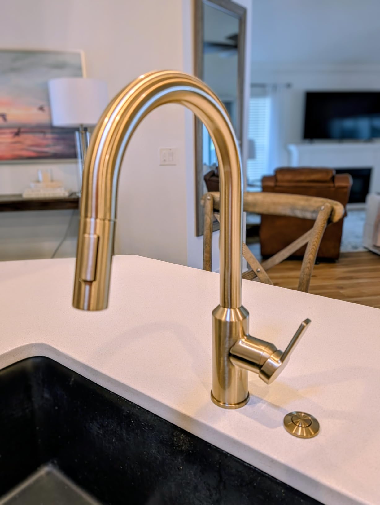 Kraus Oletto Touchless Sensor Pull-Down Single Handle Kitchen Faucet in Matte Black, KSF-2830MB customer photo 2