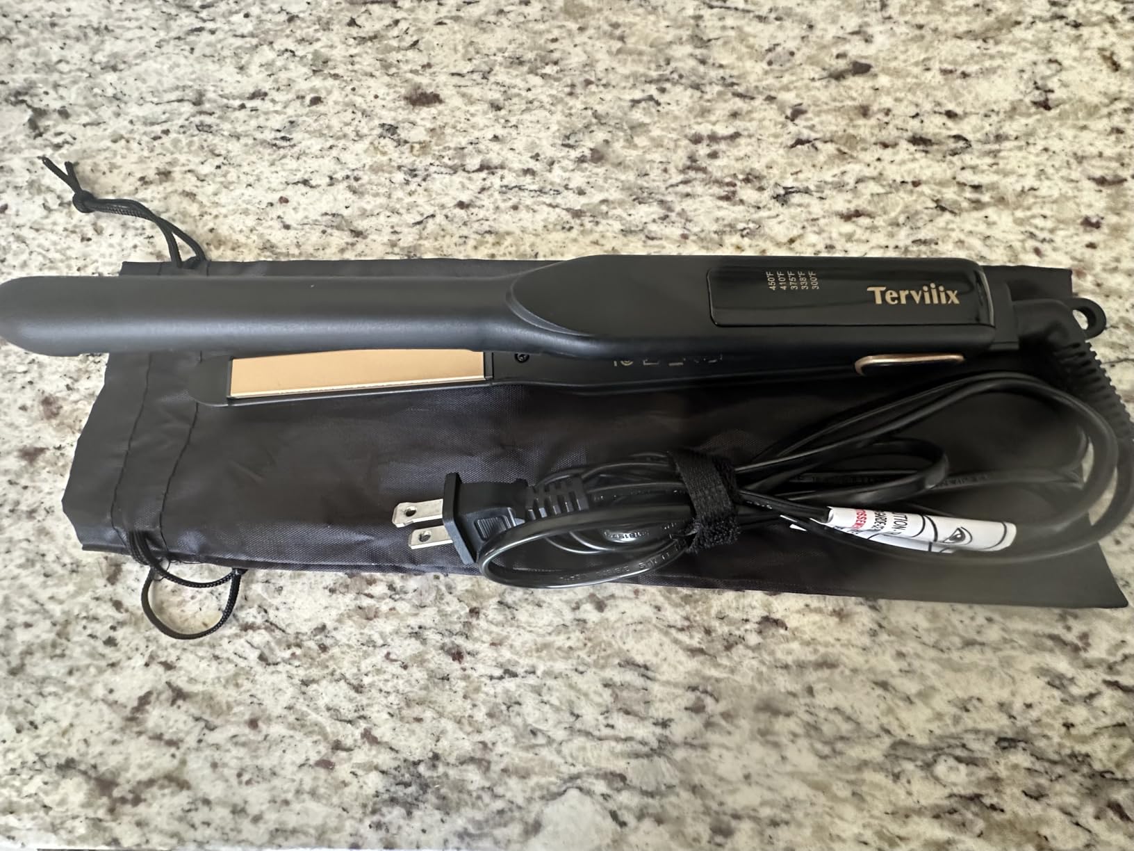 Terviiix 2 Inch Wide Ceramic Hair Straightener Flat Iron for Thick Curly Hair - Heats in 30s, 300F-450F Adjustable, Dual Voltage for Travel, Auto Shut Off, Pink customer photo 1