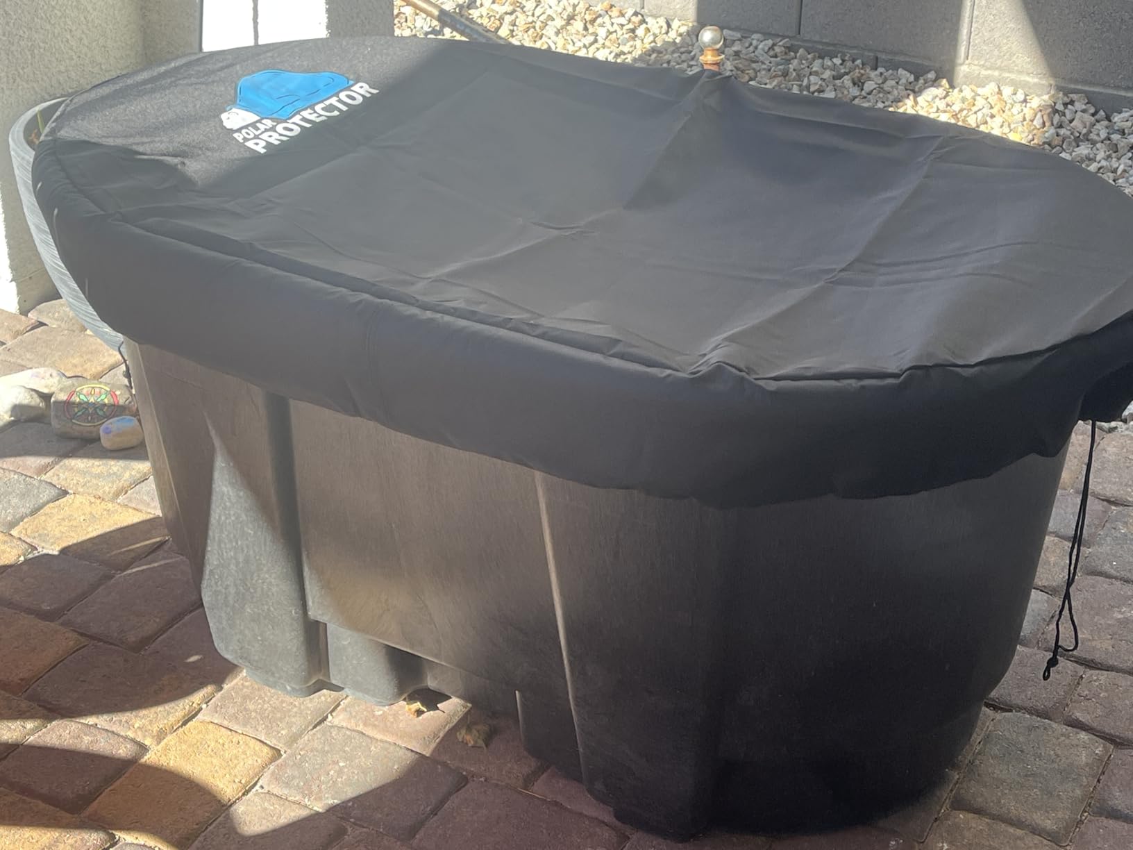 Polar Protector - 100 Gallon Oval Stock Tank Cover Ice Water Therapy Ice Bath Cover Cold Water Cover 100 Gallon Oval Stock Tank Waterproof Rip Proof Tough Keeps Tanks Clean customer photo 1