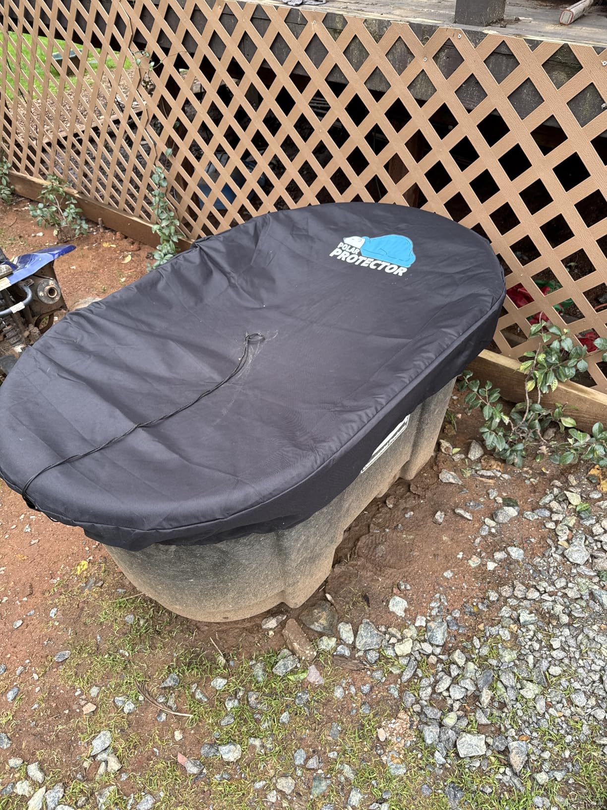 Polar Protector - 100 Gallon Oval Stock Tank Cover Ice Water Therapy Ice Bath Cover Cold Water Cover 100 Gallon Oval Stock Tank Waterproof Rip Proof Tough Keeps Tanks Clean customer photo 2