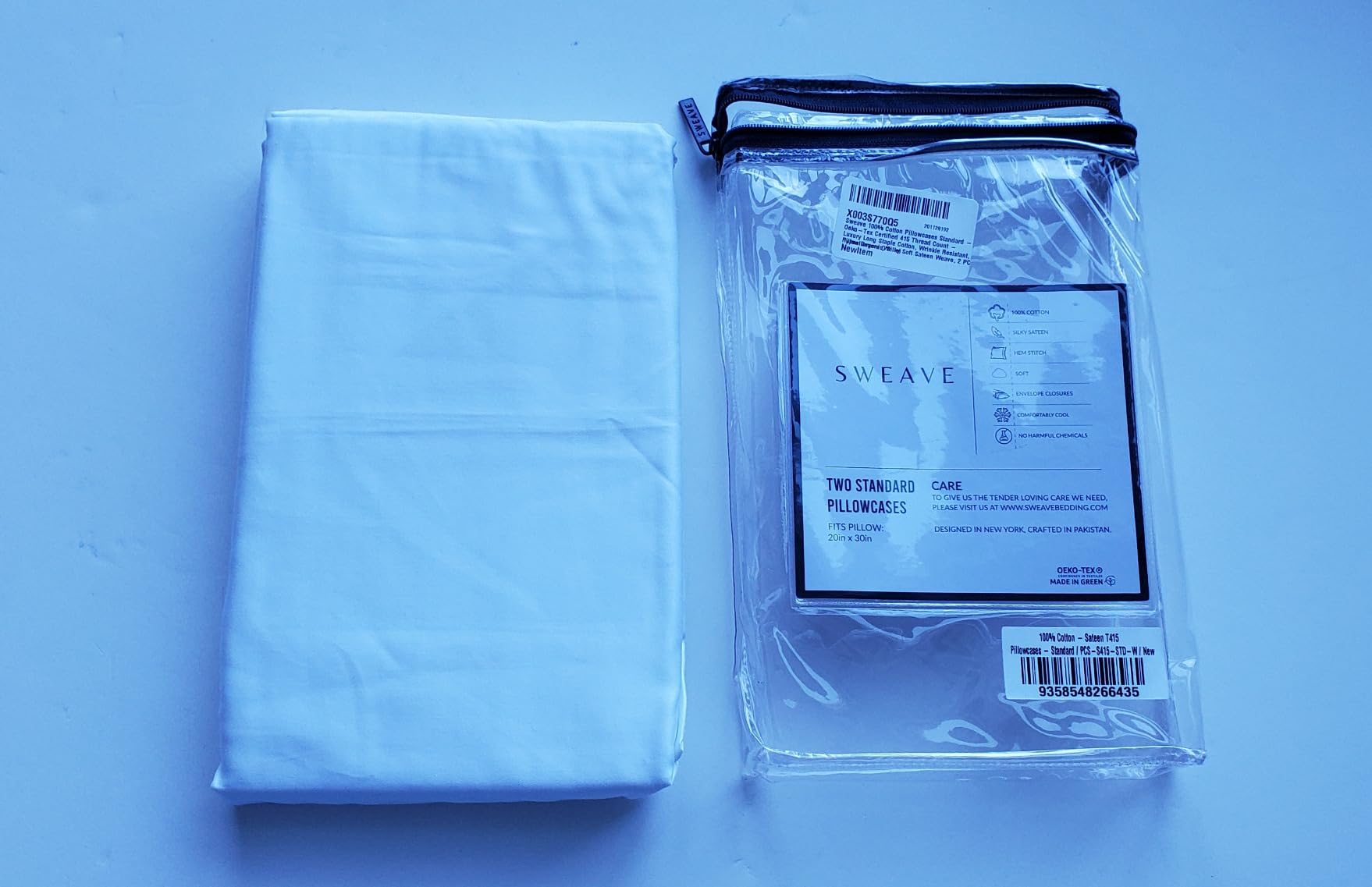 100% GOTS Certified Organic Cotton Sheets Queen Size - Luxurious 415 Thread Count, Oeko-Tex Certified, Silky Sateen Weave with Hemstitch, 16
