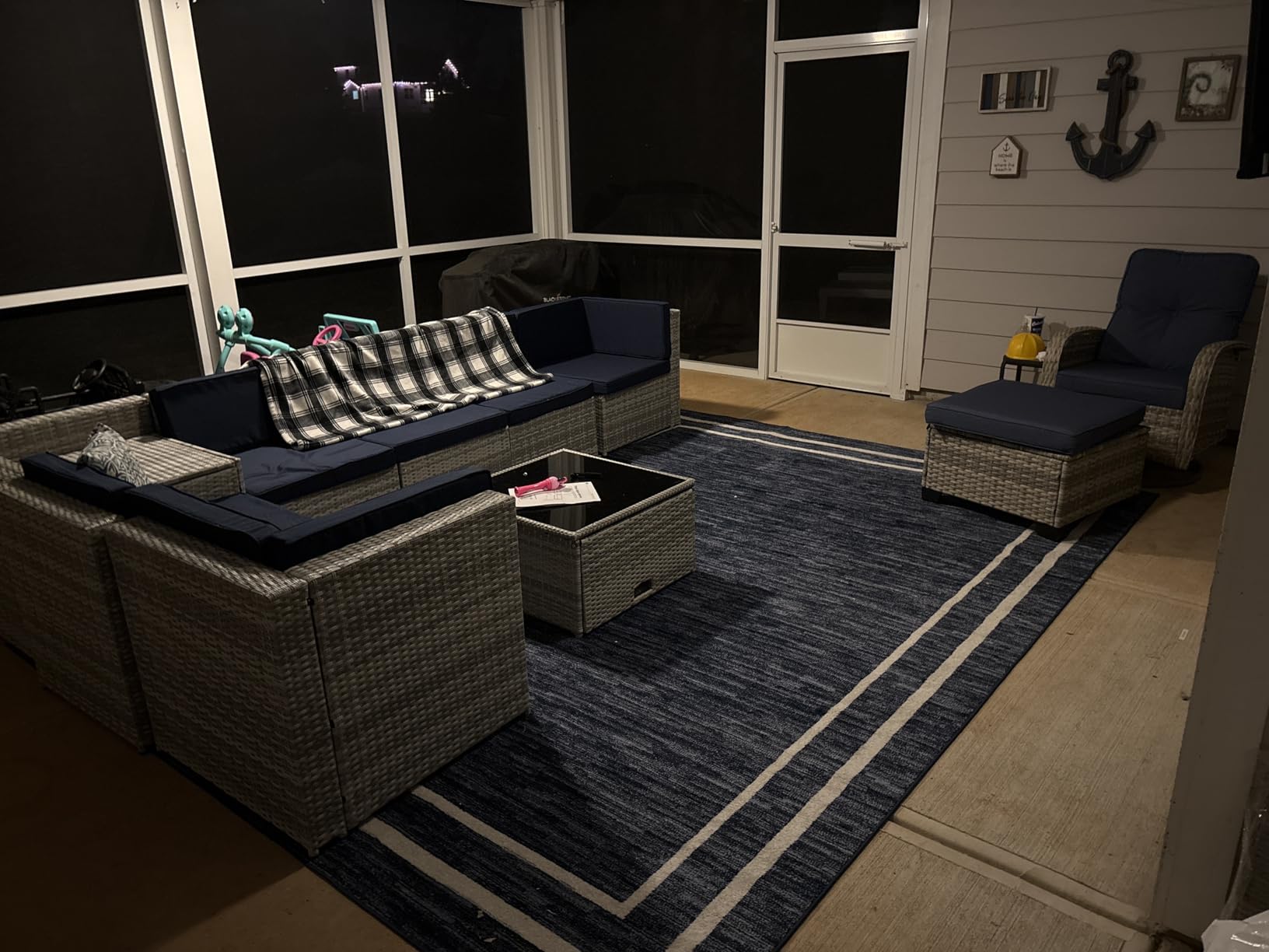 KROFEM 4-Piece Patio Furniture Set, Wicker Outdoor Rattan Sectional Sofa with Cushions and Glass Table, All-Weather Outdoor Conversation Set for Garden, Porch, Backyard, Patio, Light Grey customer photo 1