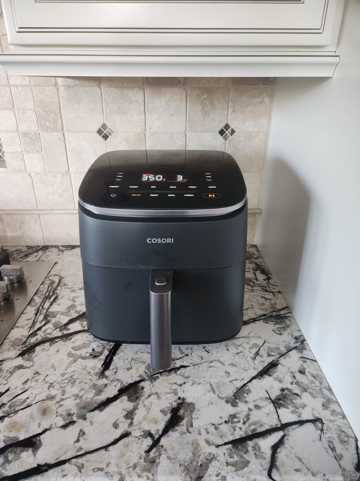 Cosori 9-in-1 TurboBlaze Air Fryer 6 Qt, PFAS-Free Ceramic Coating, 90-450F, Precise Heating for Even Results, Air Fry, Roast, Bake, Broil, Dry, Frozen, Proof, Reheat, Keep Warm, 120V, Dark Gray customer photo 1
