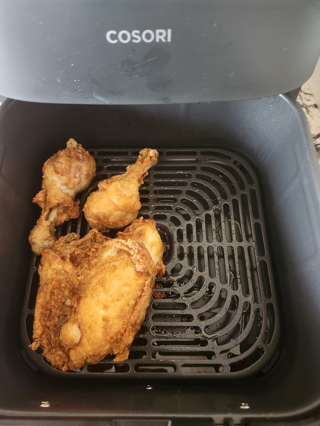 Cosori 9-in-1 TurboBlaze Air Fryer 6 Qt, PFAS-Free Ceramic Coating, 90-450F, Precise Heating for Even Results, Air Fry, Roast, Bake, Broil, Dry, Frozen, Proof, Reheat, Keep Warm, 120V, Dark Gray customer photo 2