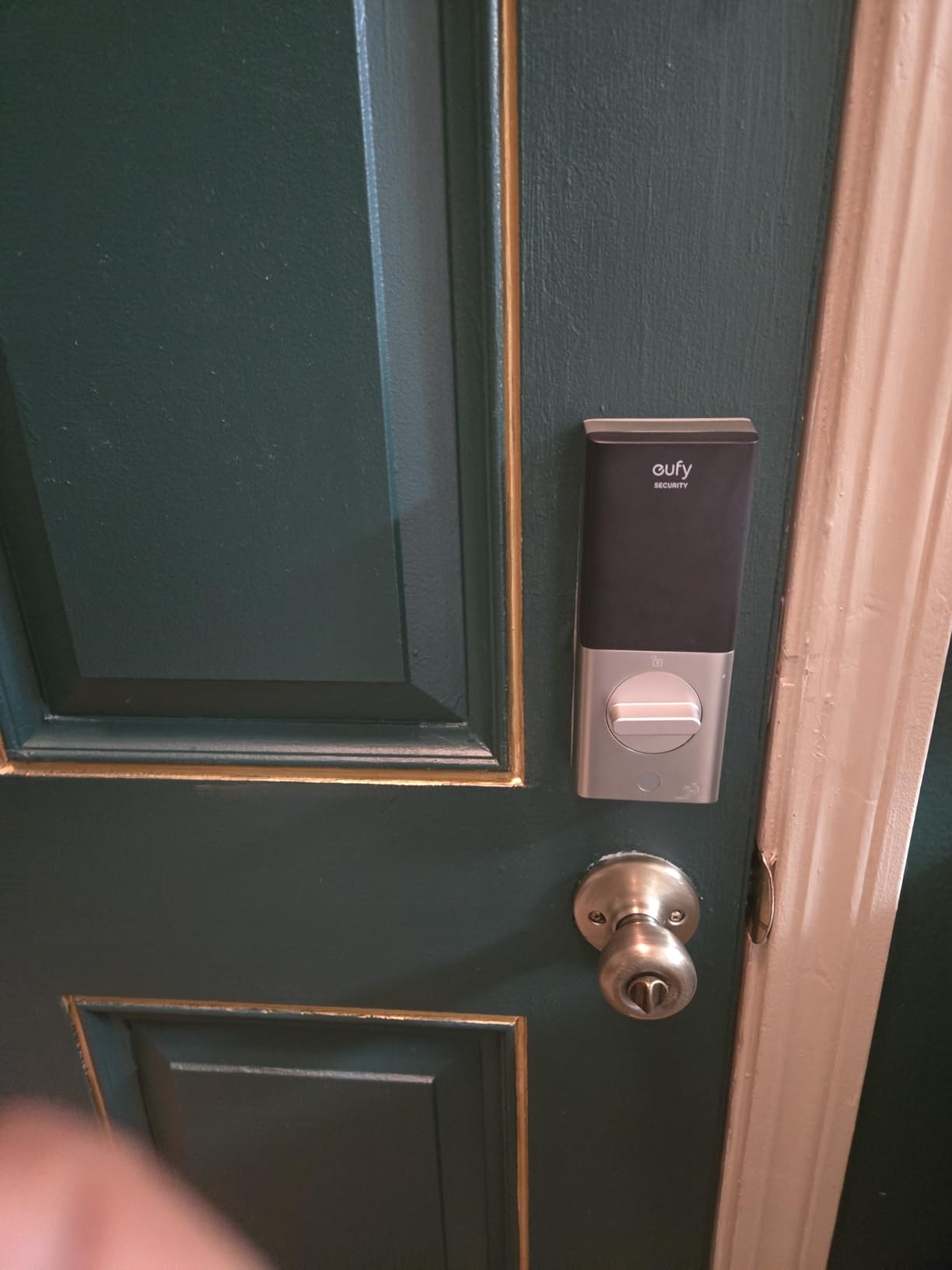 eufy Security Smart Lock C220, Fingerprint Keyless Entry Door Lock, Built-in Wi-Fi, App Remote Control, Front Door Smart Deadbolt, IP53 Waterproof, 8-Months Battery, Nickel customer photo 1
