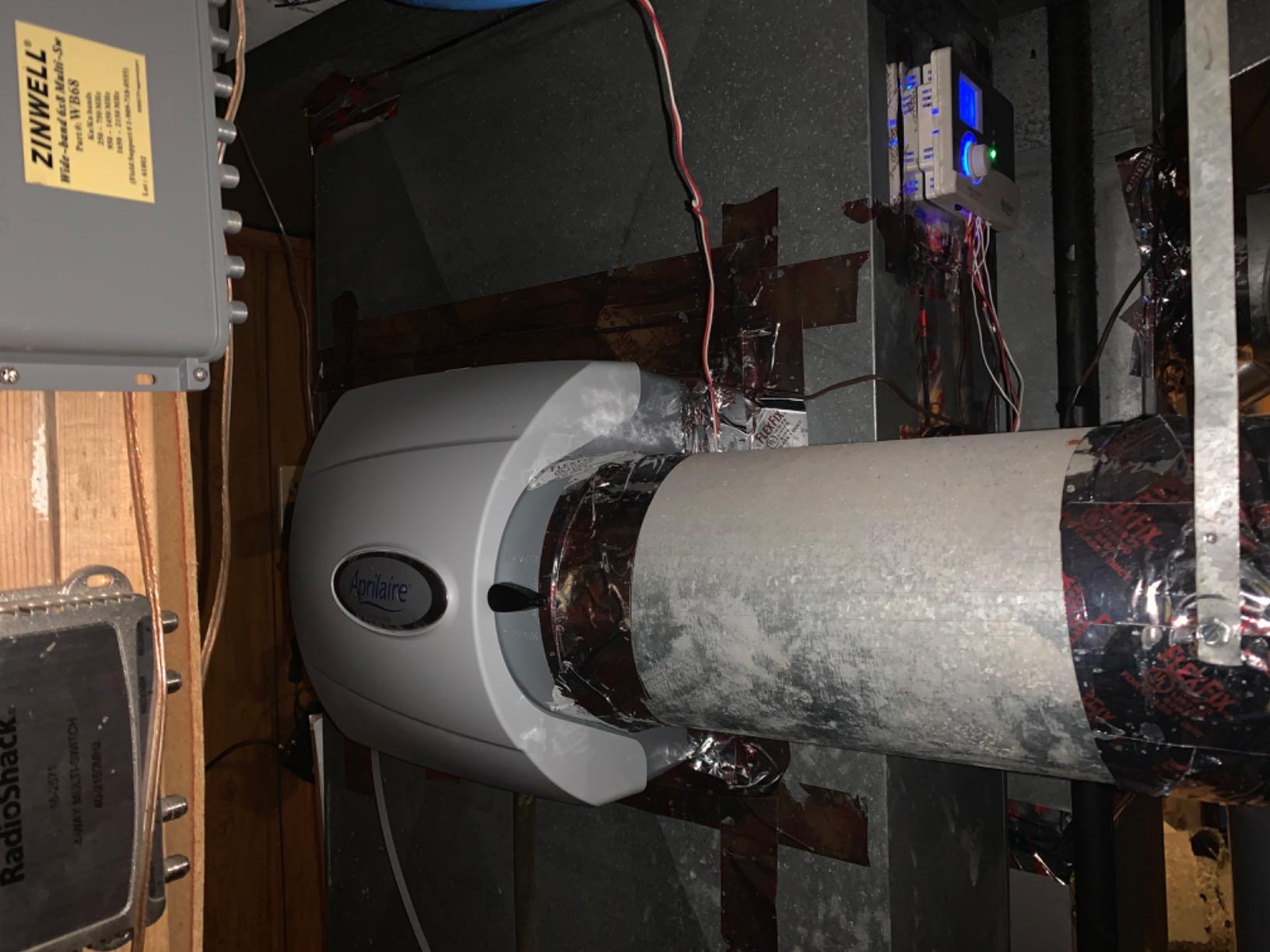 AprilAire 500 12-gal. Whole-House Small Bypass Evaporative Humidifier with Automatic Digital Control for up to 3,600 sq. ft. + AprilAire Model 5844 Humidifier Installation Kit customer photo 1