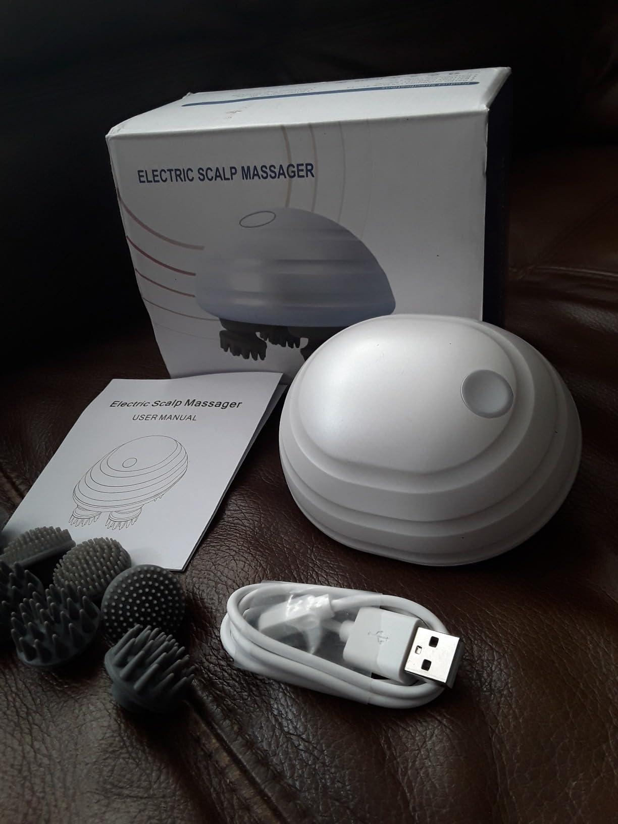 AMIR Upgraded Electric Scalp Massager, Portable Head Massager with Kneading 96 Massage Nodes, Handheld Head Scratcher Massager for Stress Relax and Pain Relief, Ideal Valentine's Day Gift for Her/Him customer photo 2