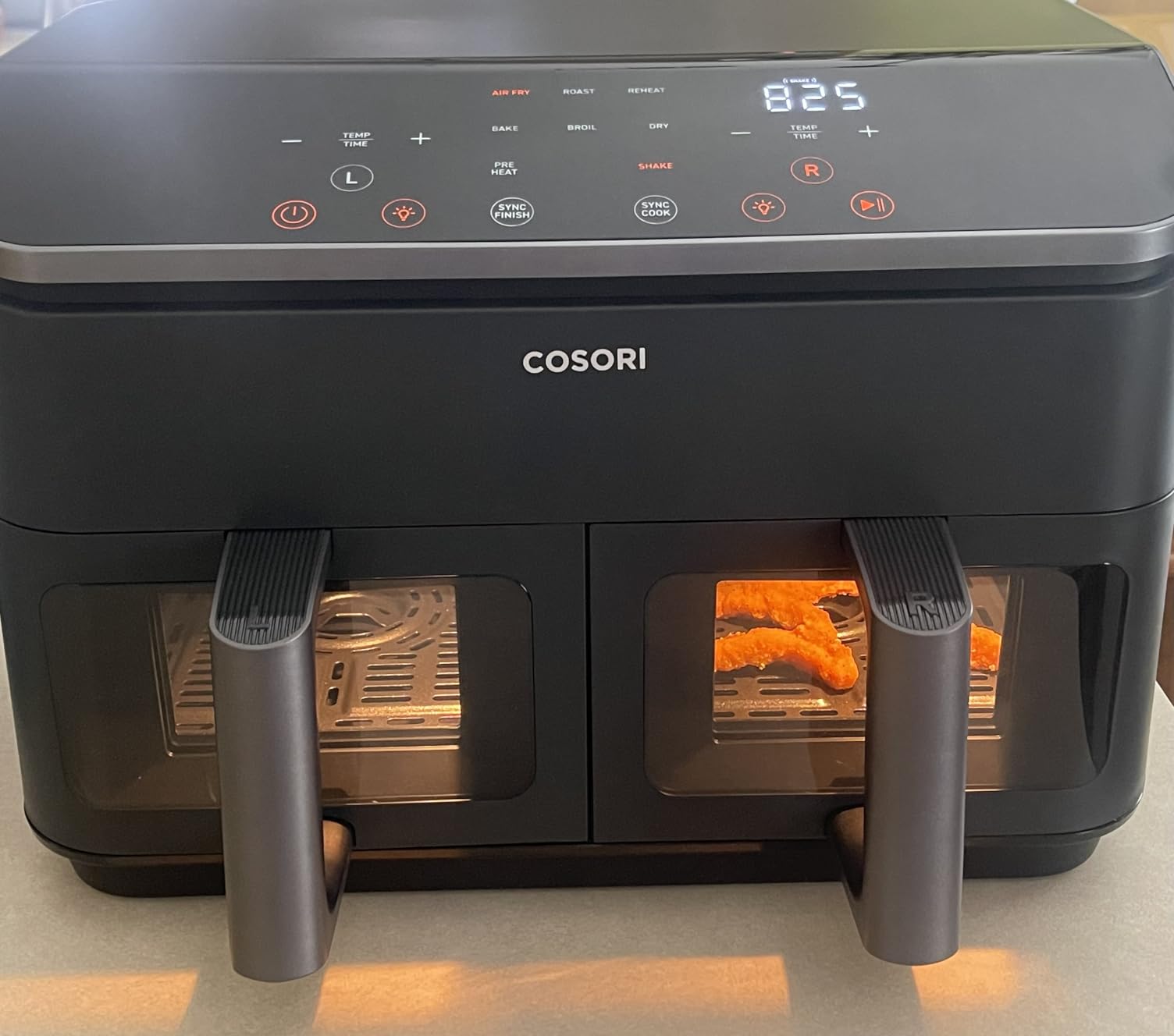 Cosori Dual Air Fryer 9Qt - 10-in-1, Fresh Balanced Meals for Family and Children with Double Baskets, Sync Cook & Finish to Bake, Roast, Reheat, Broil & 130 Recipes for Easy Cooking, Dishwasher Safe customer photo 1