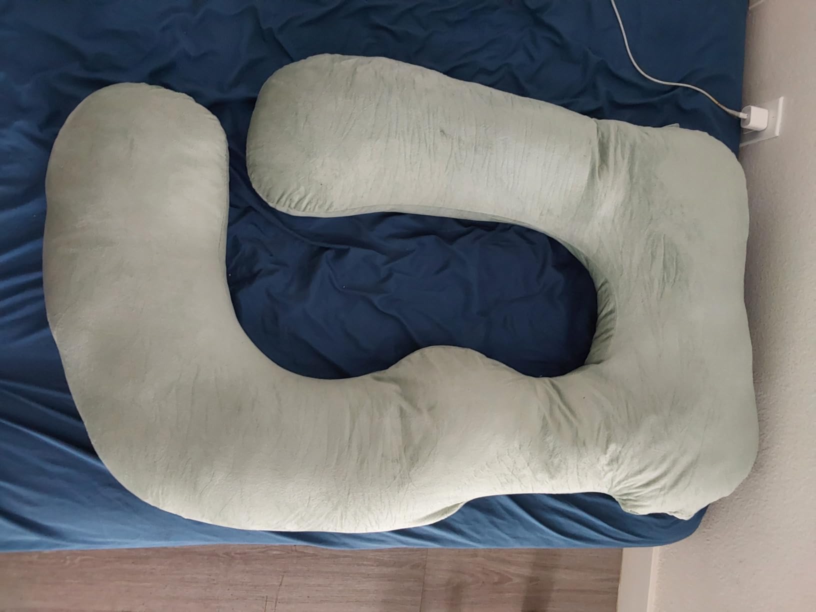 MOON PARK Pregnancy Pillows for Sleeping - 57 Inch U Shaped Full Body Maternity Pillow with Removable Cover - Support for Back, Legs, Belly, Hips - Pregnancy Pillow for Women - Grey customer photo 2