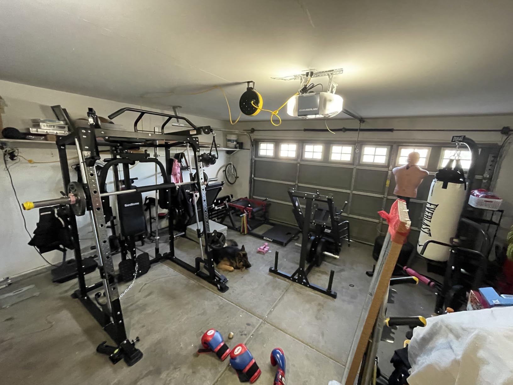 Smith Machine, Power Cage Squat Rack with Smith Bar, LAT Pull-Down Systems, Cable Crossover Machine and Cable Attachment for Home Gym customer photo 2