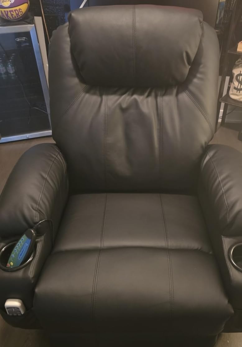 Korser Recliner Chair, Rocking Chair with Massage and Heat, 360 Degree Swivel Recliner Chairs for Adults, Rocker Manual Recliner with Remote Control and Cup Holder for Living Room, Bedroom, Nursery customer photo 1