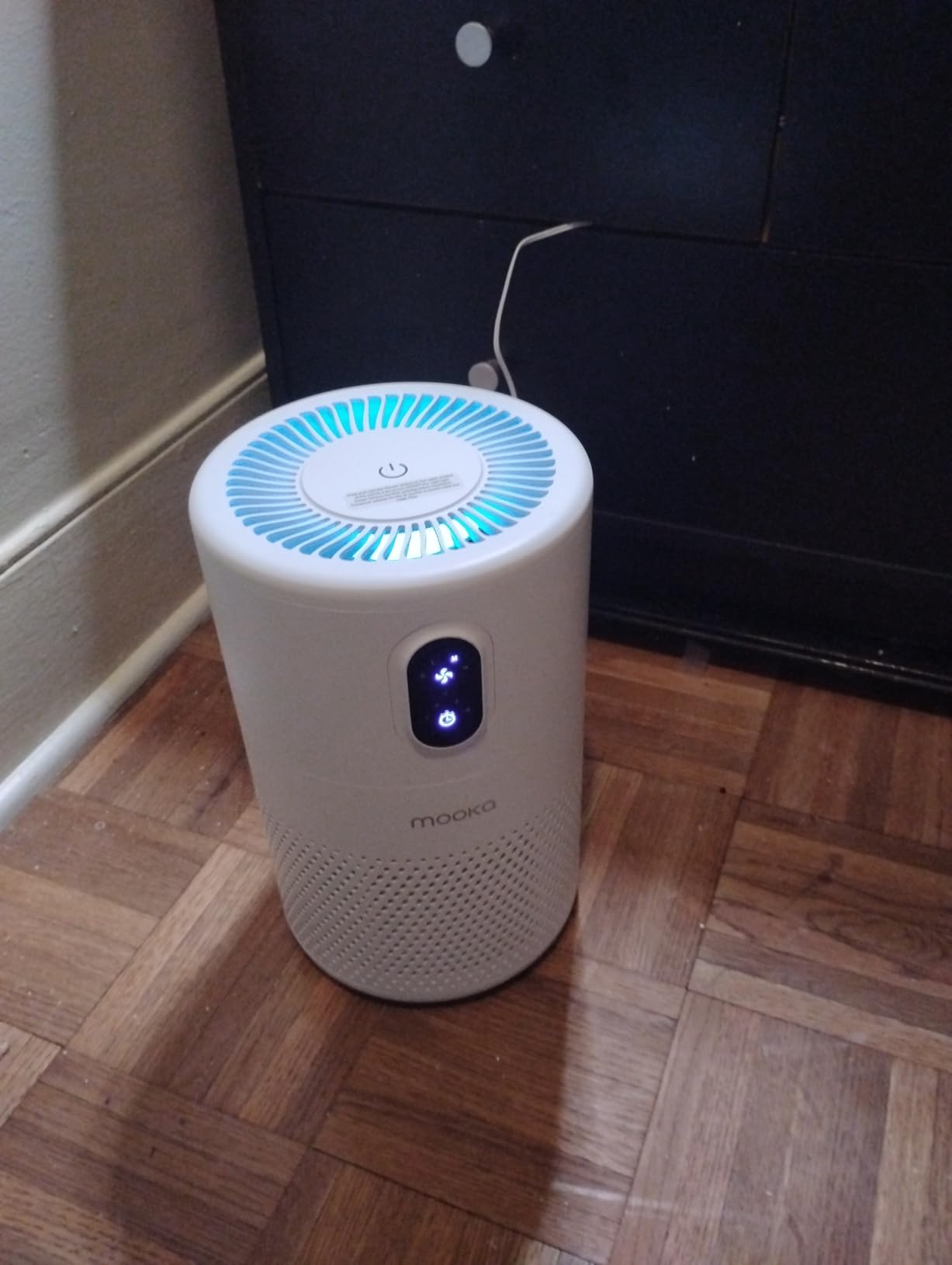 MOOKA Air Purifiers for Home Large Room up to 1076 ft2, H13 True HEPA Air Filter Cleaner, Odor Eliminator, Remove Smoke Dust Pollen Pet Dander, Night Light, B-D02L Black customer photo 1