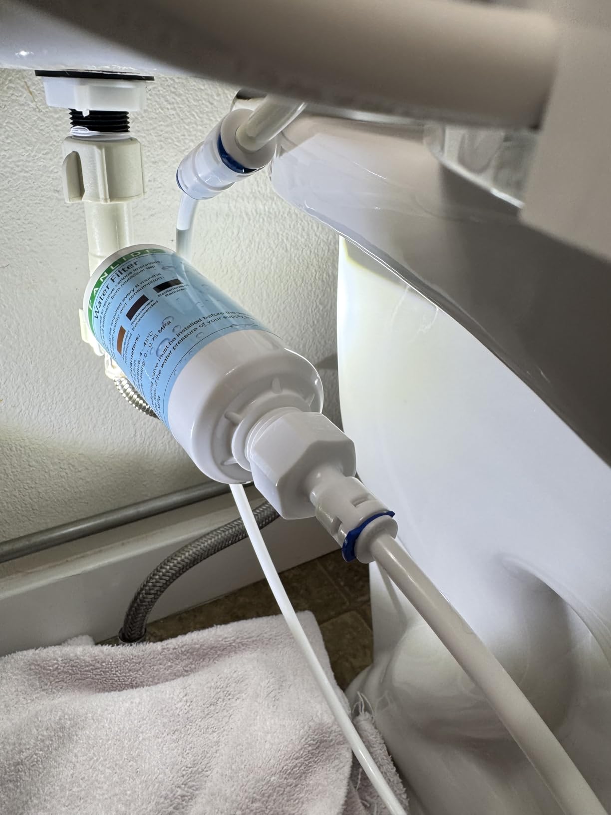 Bidet water filter for electronic bidet seats, Toilet water filter system, 1/2