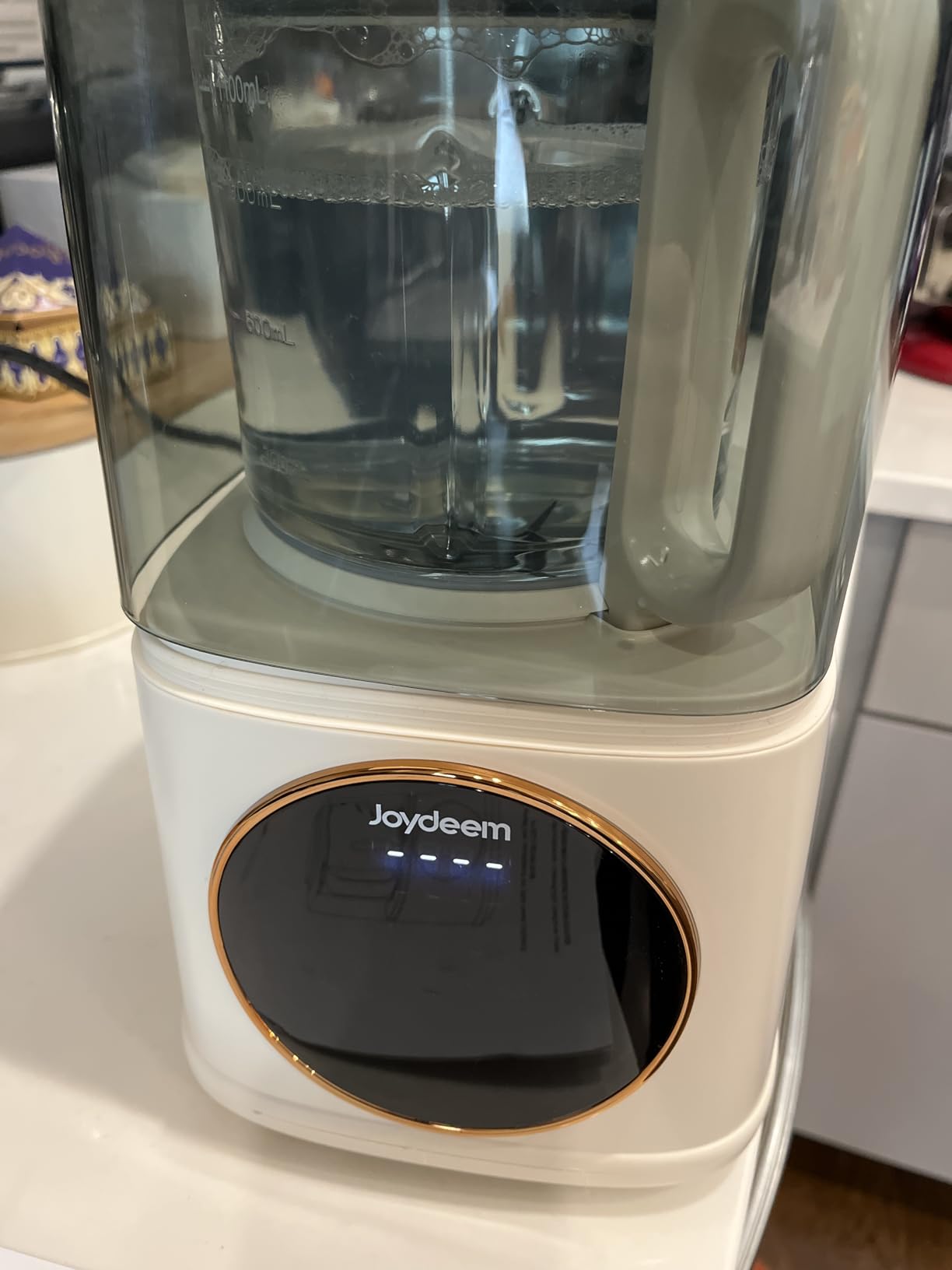 Joydeem JD-J03 Cooking Blender with Soundproof Shield, Hot Cold Blender for Filter-free Soy Milk & Juice, 8-Speed and Temperature Control, 12H Preset, 1100ml, White customer photo 2