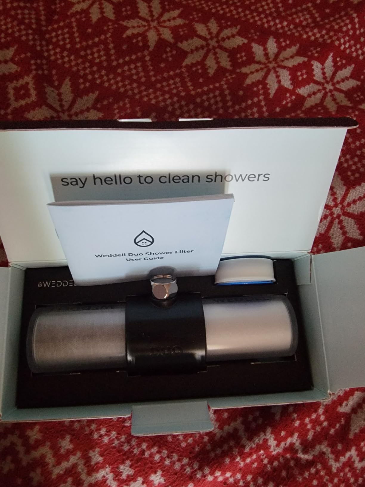 Weddell Duo Shower Filter - NSF Certified Shower Filter for Chlorine Reduction, Lead-Free, Easy Installation, Award-Winning Filter for Healthier Hair & Skin (Black) customer photo 1