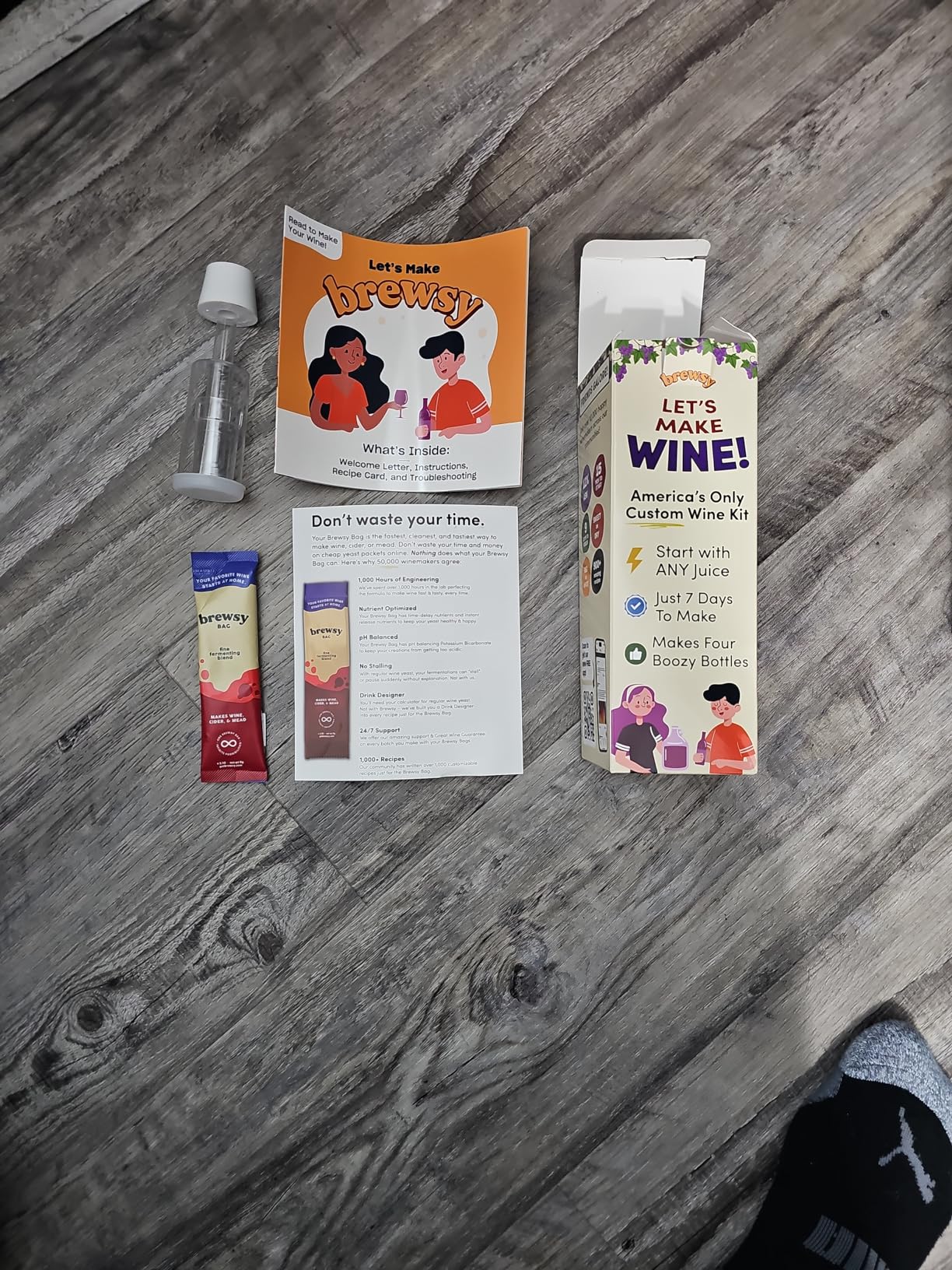 Brewsy Starter Kit for Wine Making - Custom Wine Kit - 4 Bottles in 9 Days - Red or White Wine - Use Any Juice customer photo 2