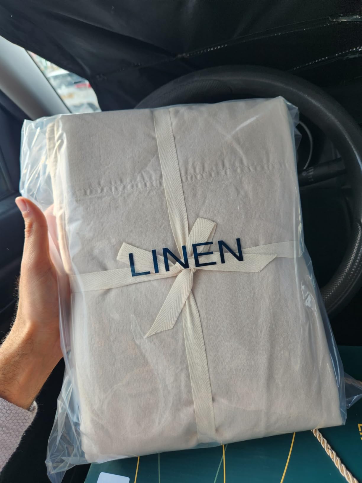 SONORO KATE 100% French Pure Linen Sheets, Breathable and Durable Linen King Size Sheets, Anti-Tear Linen Bed Sheets, Machine Washable, 16 Inch Deep Pocket - 4 Piece (Natural Linen, King) customer photo 2