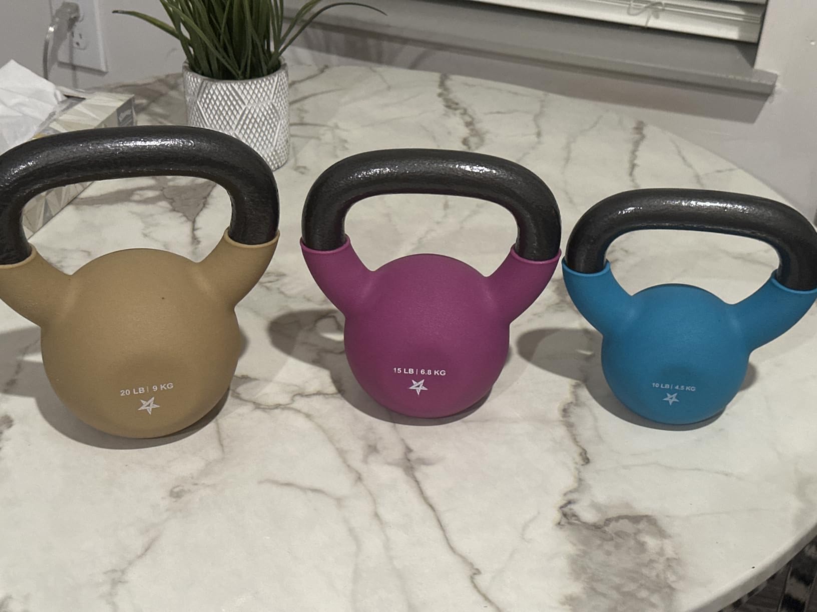 Yes4All Kettlebell, 5-65 LB Neoprene Coated Cast Iron Kettlebells, Wide Grip Handle & Flat Bottom for Swings, Squats, Deadlifts, ePush Ups & Full Body Training at Home Gym - Single & Set customer photo 1