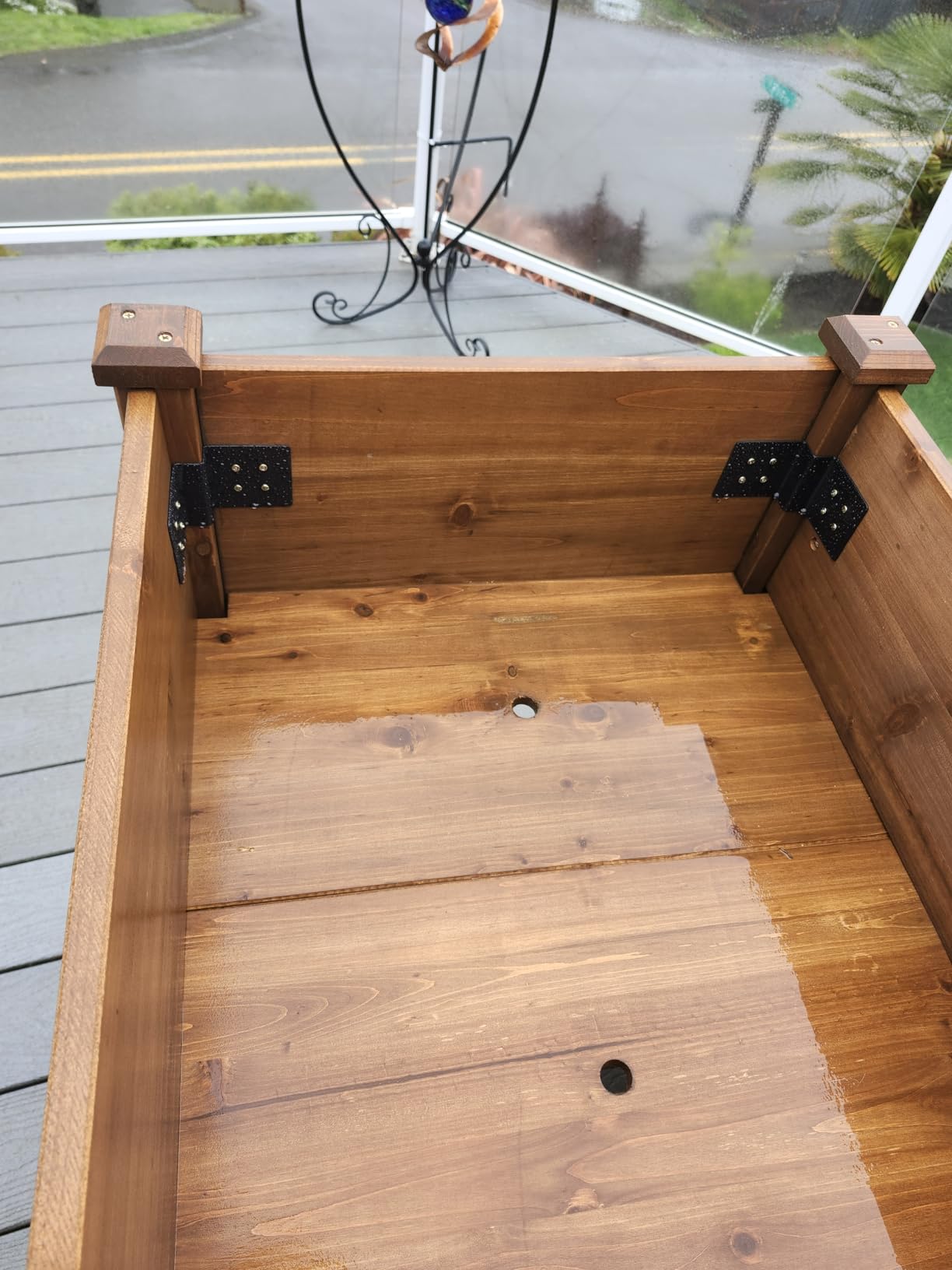 ketive Raised Garden Bed with Lockable Wheels Mobile Elevated Wood Planter, Storage Shelf, Protective Liner, 55.5x24x32in (Brown) customer photo 2