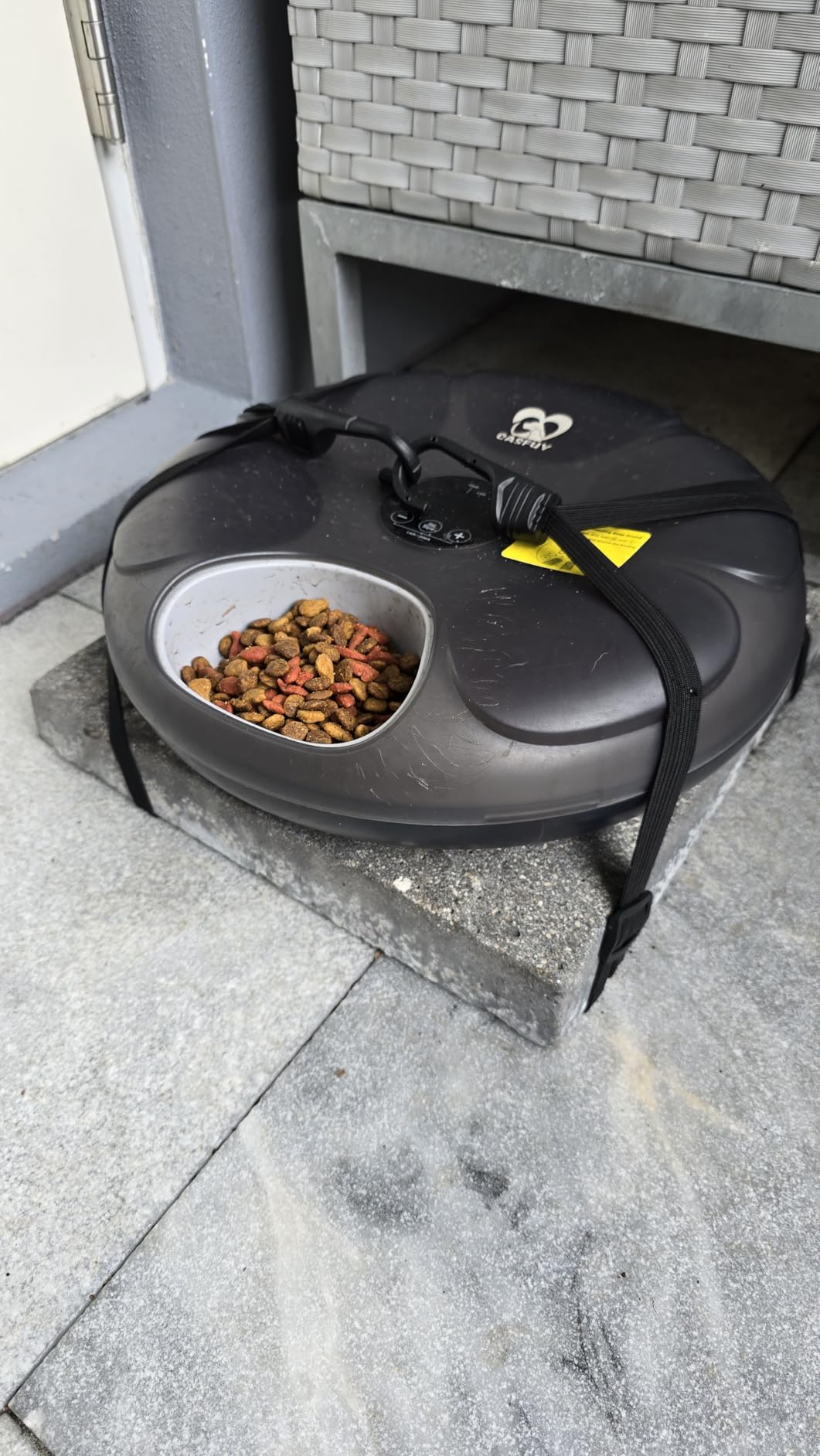 Casfuy Automatic Cat Feeder Cordless - Automatic Cat Food Dispenser for Wet Moist Food with 4 Ice Packs Rechargeable Auto Feeder for Cats Small Dogs with Programmable Timer Low Battery Indicator customer photo 1