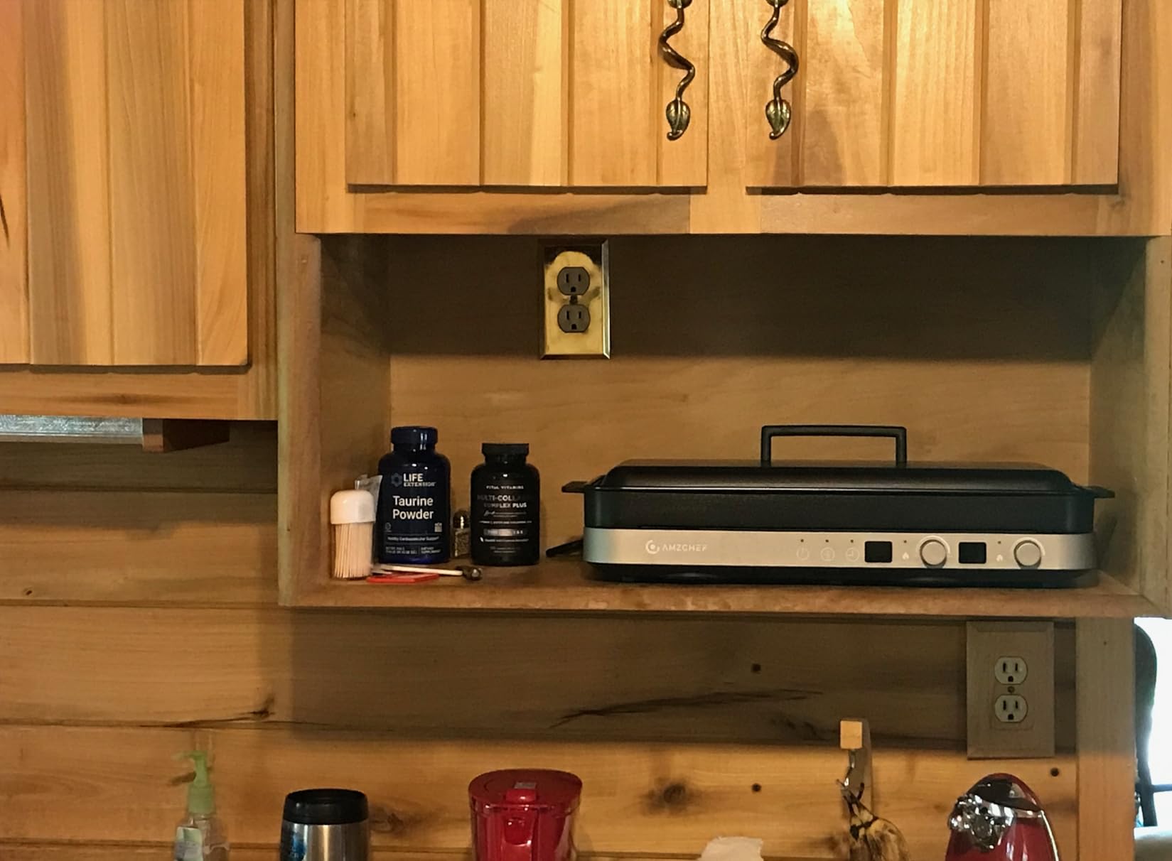 AMZCHEF Double Induction Cooktop with Removable Griddle Pan Non-stick, 1800W 2 Burner Portable Induction Stove With Sensor Touch 9 Power Levels, 99 Min Timer, Iron Grey customer photo 1