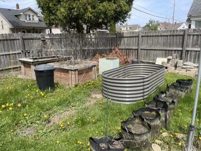 ANLEOLIFE 8x4x2ft Galvanized Raised Garden Bed Kit, Oval Metal Deep Root Planters for Outdoor Plants Vegetables Flowers Herb, Large Bottomless, 478 Gallon Capacity - Quartz Grey customer photo 1