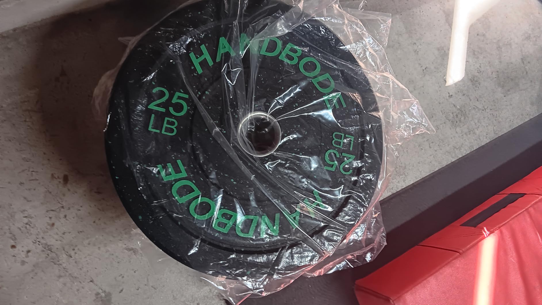 HANDBODE 2-Inch Bumper Plates High Bounce, Olympic Weight Plate Set for Home Gym, Colored Weights Rubber Strength Training Plate customer photo 2
