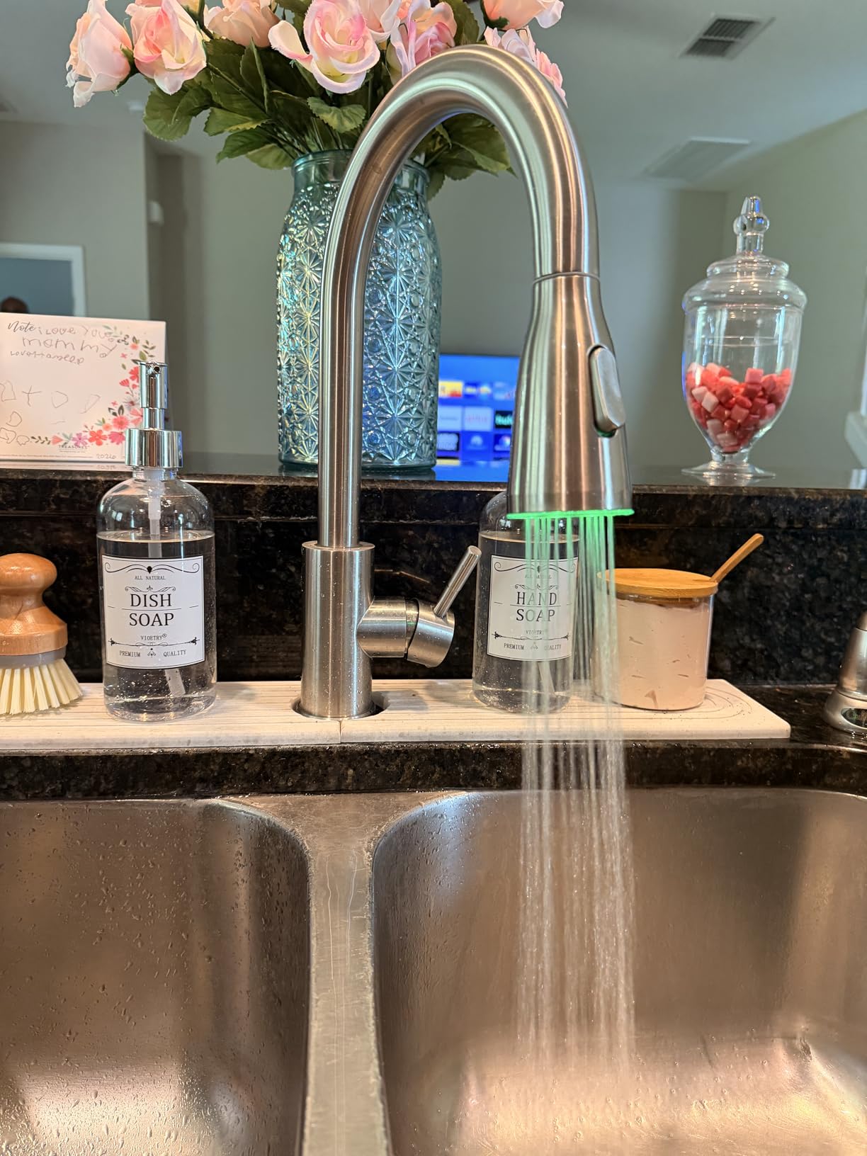 FORIOUS Touchless Kitchen Faucet with Pull Down Sprayer, Brushed Nickel Hands-Free Smart Motion Sensor Sink Faucet Single Handle Contemporary, Suitable for Farmhouse Laundry Camper RV Bar customer photo 2