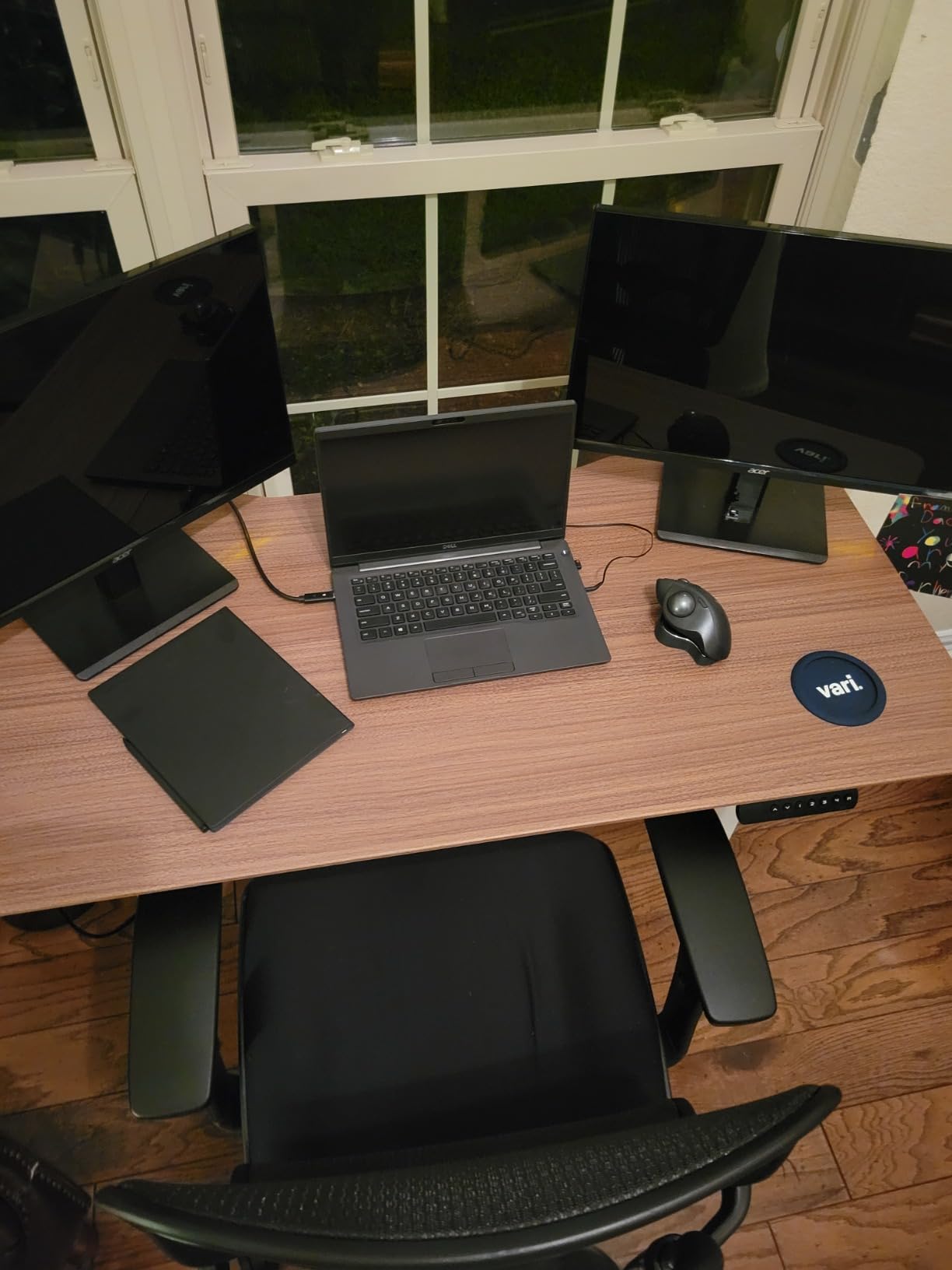 Vari Essential Electric Standing Desk for Home Office - 48x24 Sit-Stand VariDesk, 4 Memory Height Presets, 2-Piece Laminate Wood Top, Sturdy T-Style Legs, Supports 150 Lbs + Easy Assembly (White) customer photo 1