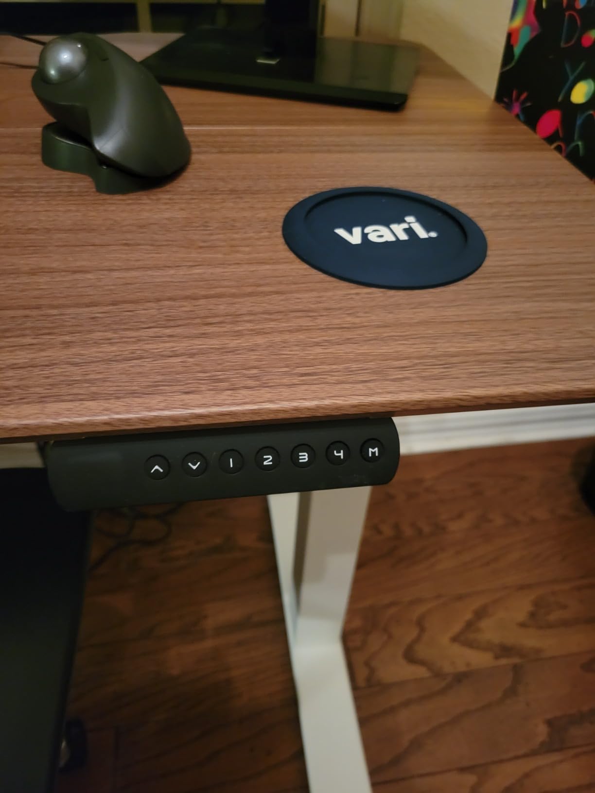 Vari Essential Electric Standing Desk for Home Office - 48x24 Sit-Stand VariDesk, 4 Memory Height Presets, 2-Piece Laminate Wood Top, Sturdy T-Style Legs, Supports 150 Lbs + Easy Assembly (White) customer photo 2