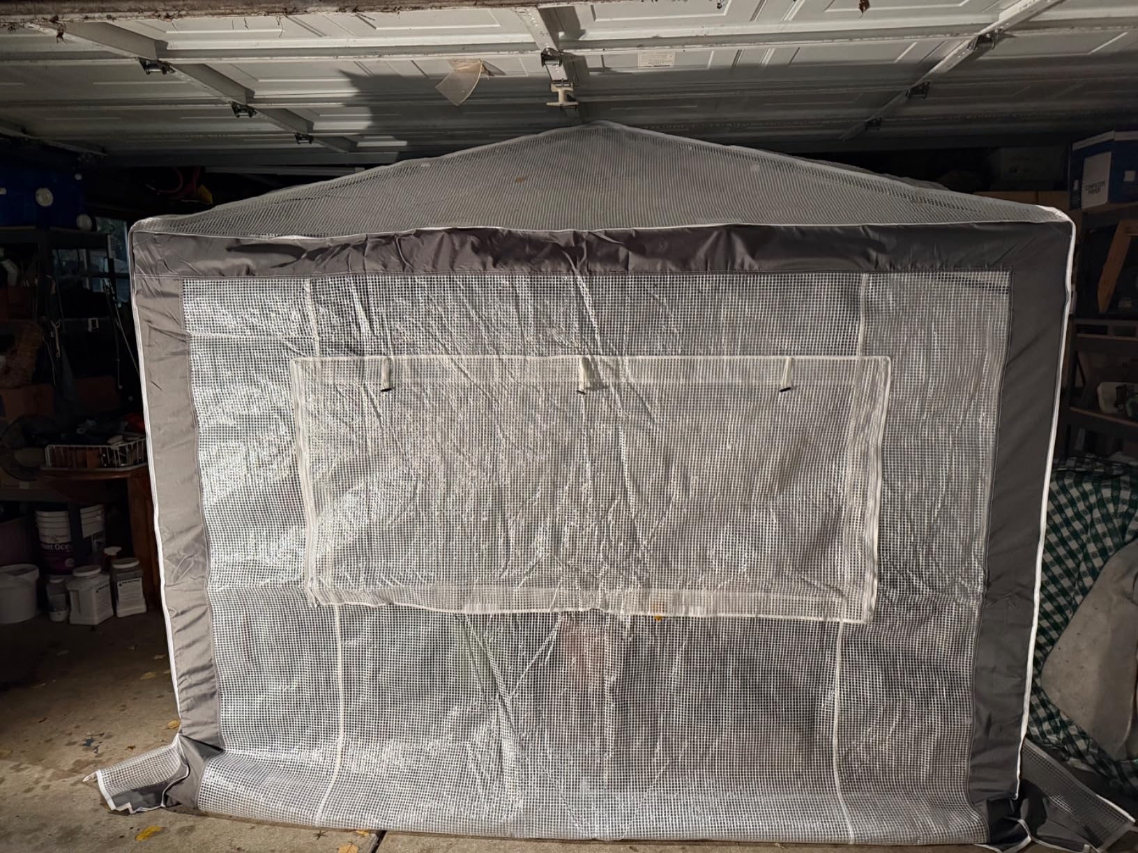 EAGLE PEAK 8x6 Portable Walk in Greenhouse with Polyester Reinforced Corners, Instant Pop Up Indoor Outdoor Gardening Green House, Roll Up Zipper Entry Doors and Mesh Windows, Gray/White customer photo 2