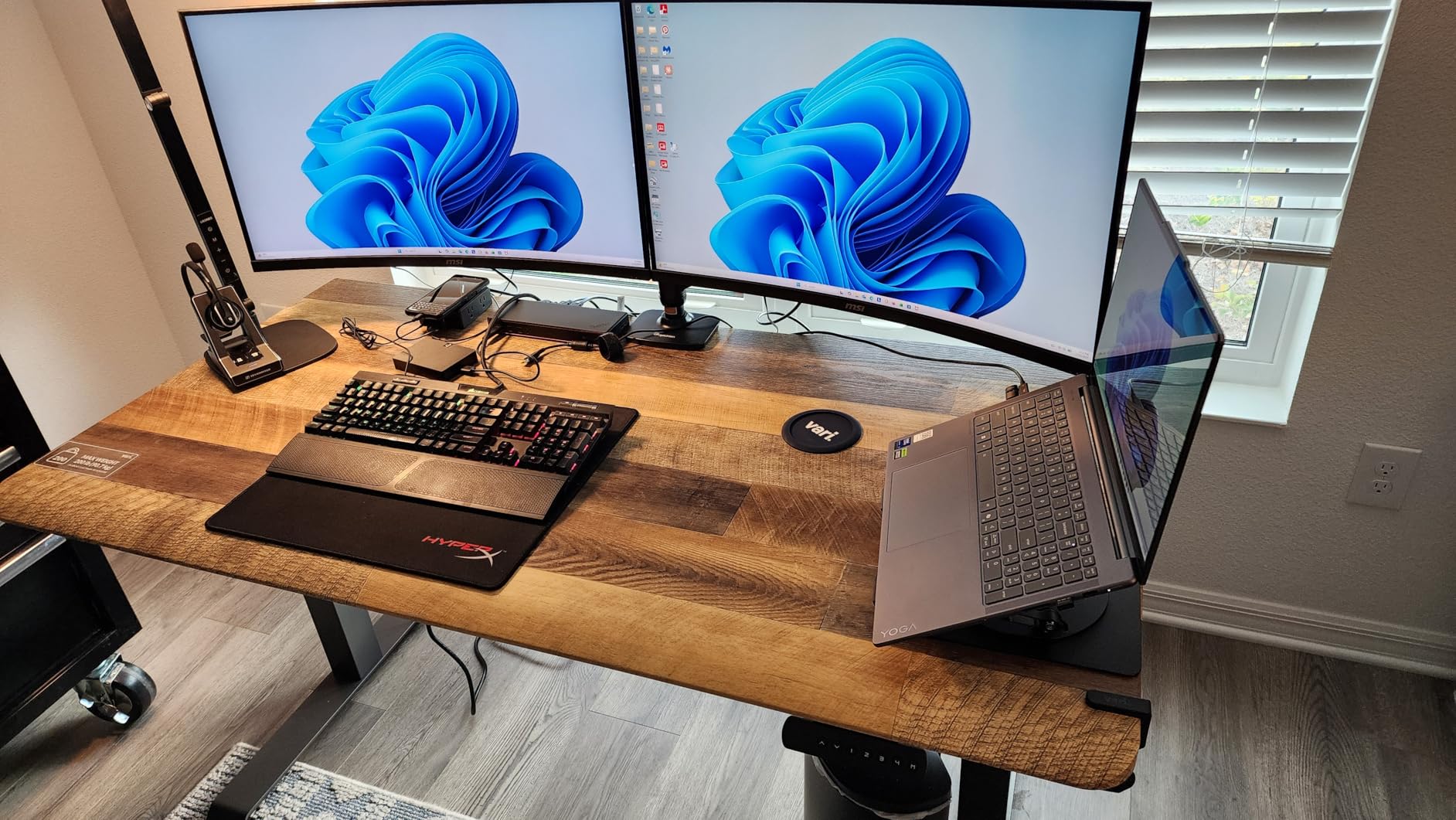 Vari ComfortEdge 72x30 Inch Electric Standing Desk - Height Adjustable Large Office Sit Stand VariDesk with Sloped Edge, Memory Presets, 180 LB Capacity + Tool-Free Assembly (Reclaimed Wood) customer photo 1