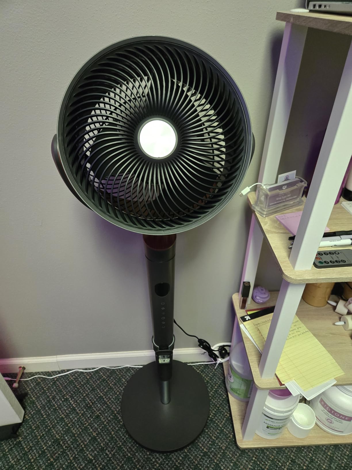 DREO Fan for Bedroom, 120° Oscillating Standing Fans, Quiet Floor Fan with DC Motor, 100ft Pedestal Fans for Room, 9 Speeds, 4 modes, 20dB, 120° Manual Vertical, 37-42