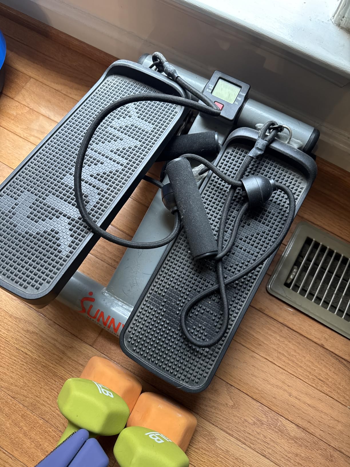 Sunny Health & Fitness Mini Steppers for Exercise at Home, Stair Step Workout Machine with Resistance Bands, Full Body Cardio Equipment, Optional Free SunnyFit App Connection Smart Stepper customer photo 2