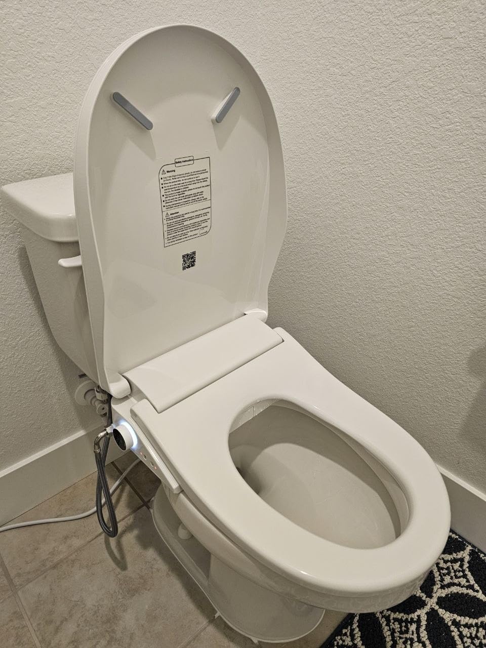 Electric Bidet Toilet Seat, Heated Toilet Seat Elongated with Instant Warm Water & Dryer, Feminine & Front Rear Wash, Wireless Remote, Self-Clean Nozzle, Slow Close Lid, Upgraded Silent ECO Child Mode customer photo 1