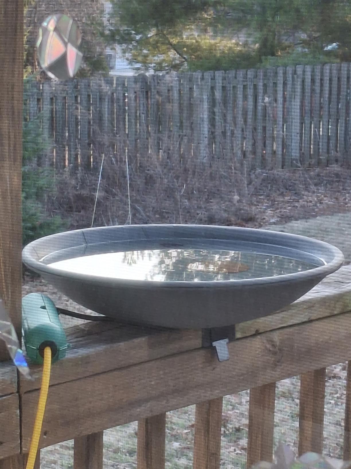 Wild Bird Lover's Heated Bird Bath with Deck Rail Brackets - 20