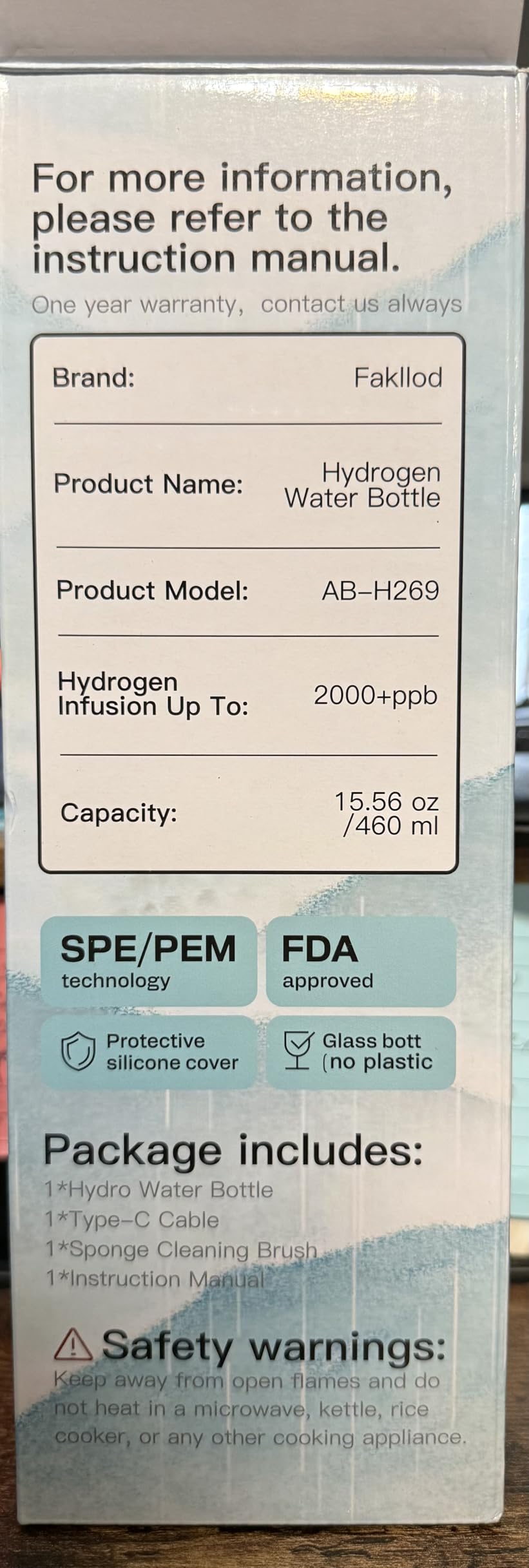 Fakllod Hydrogen Water Bottle Generator, Portable Rechargeable aquahealth Hydrogen Water, Hydrogen Water Ionizer Machine, with SPE/PEM Technology, for Home Office Travel Fitness Drinking customer photo 2
