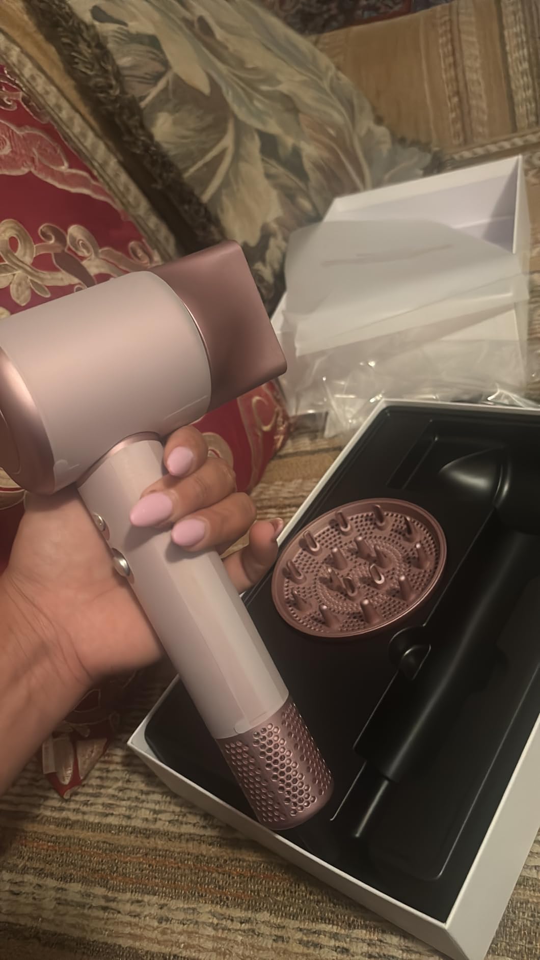 Hair Dryer, High-Speed Ionic Low Noise Blow Dryer with Brushless Motor for Fast Drying, Thermo-Control Quiet Compact Hair Blow Dryer with Magnetic Diffuser for Curly Hair for Home Travel Salon customer photo 1