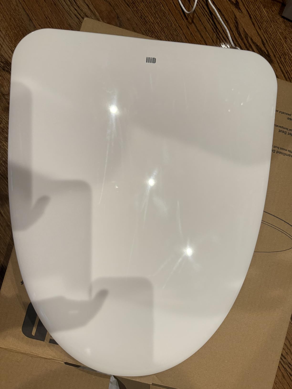 iliD Heated Toilet Seat, Elongated Seat, Three Levels of 90°F, 95°F,100°F, 3D Curved, Lid and Seat Soft Close, Light-sensitive Night Light, IPX4 customer photo 1