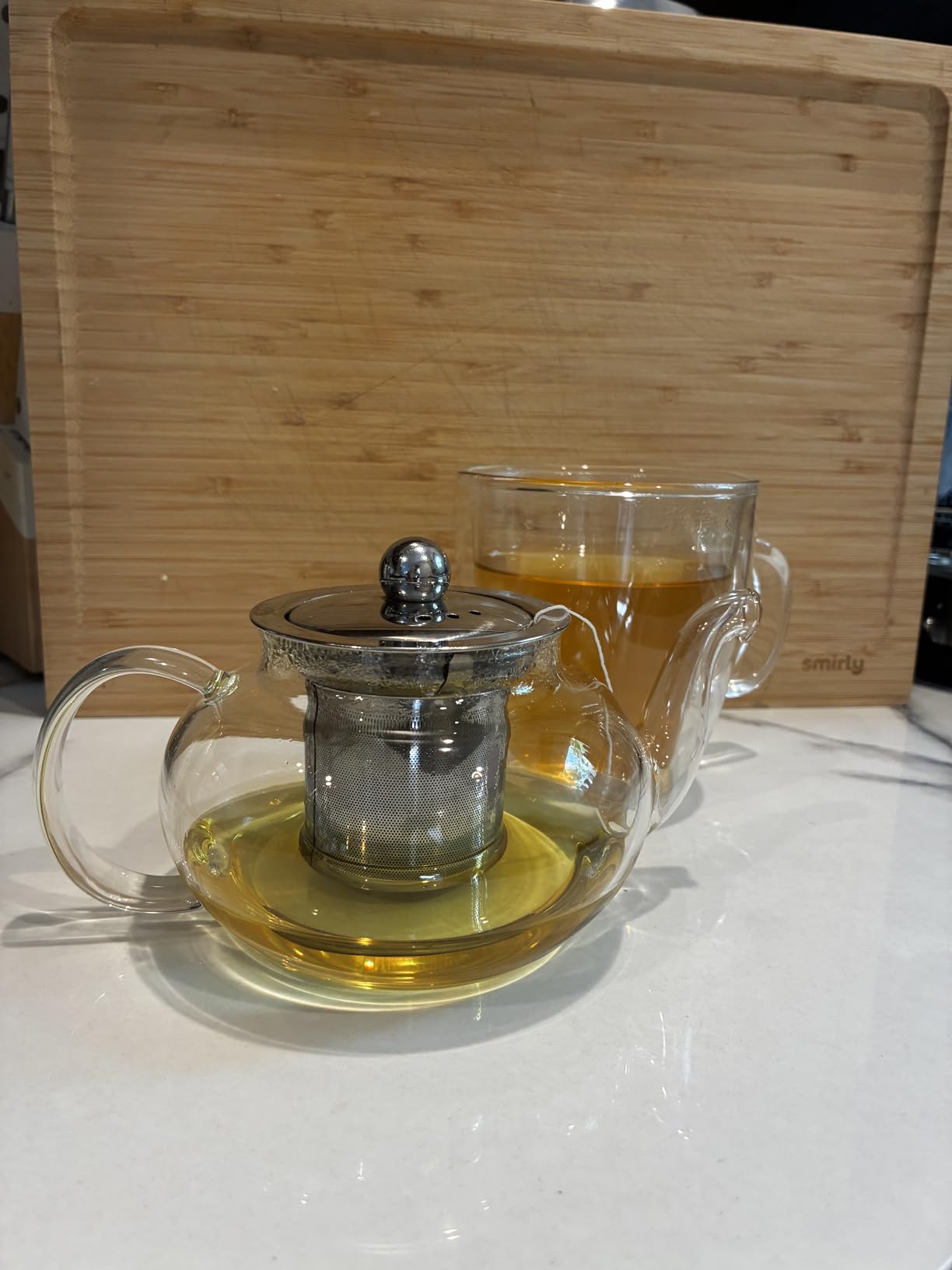 Glass Teapot with Removable Infuser, 20 oz/600ml Glass Tea Pot Small Borosilicate Tea Steeper Kettle with Loose Leaf Tea Strainer For Flower Blooming Tea, ClearTea Maker Pitcher customer photo 1